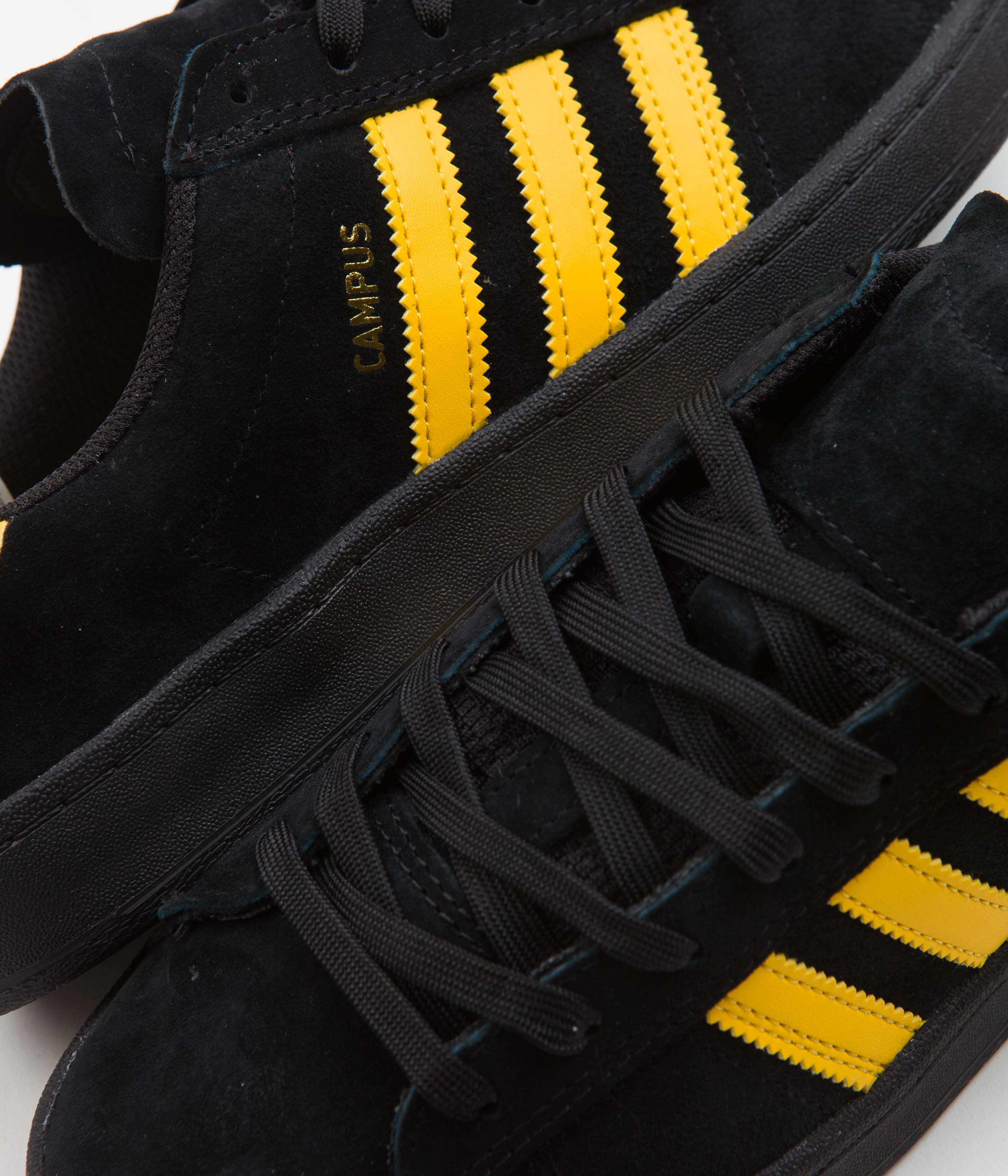 Adidas Campus Adv Sneakers for Men & Women - Core Black / Bold Gold / Core Black - Casual Streetwear Shoes for Everyday Wear & Urban Fashion