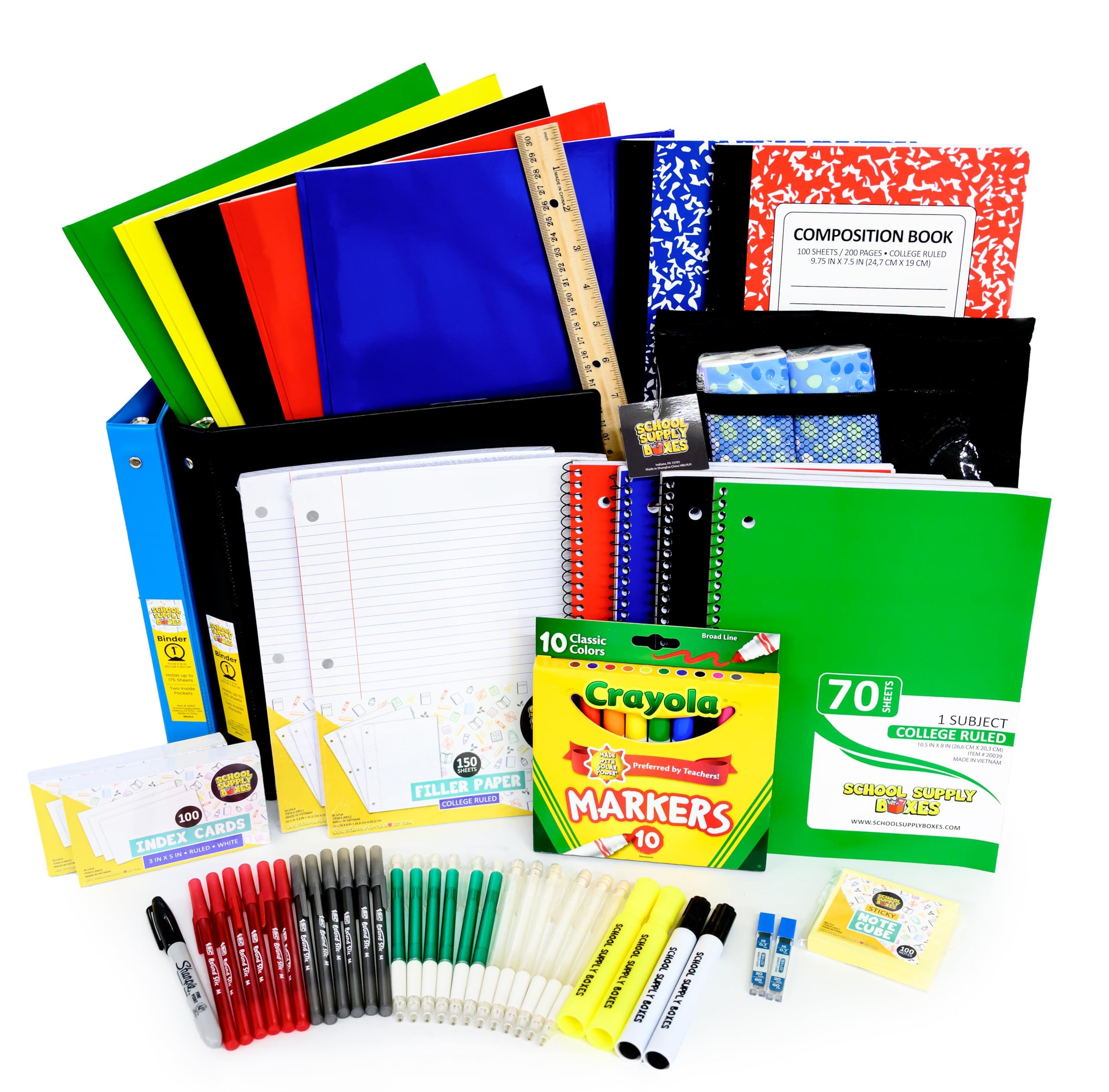 High School Back to School Bundle - 62 Piece School Supply Kit with 1