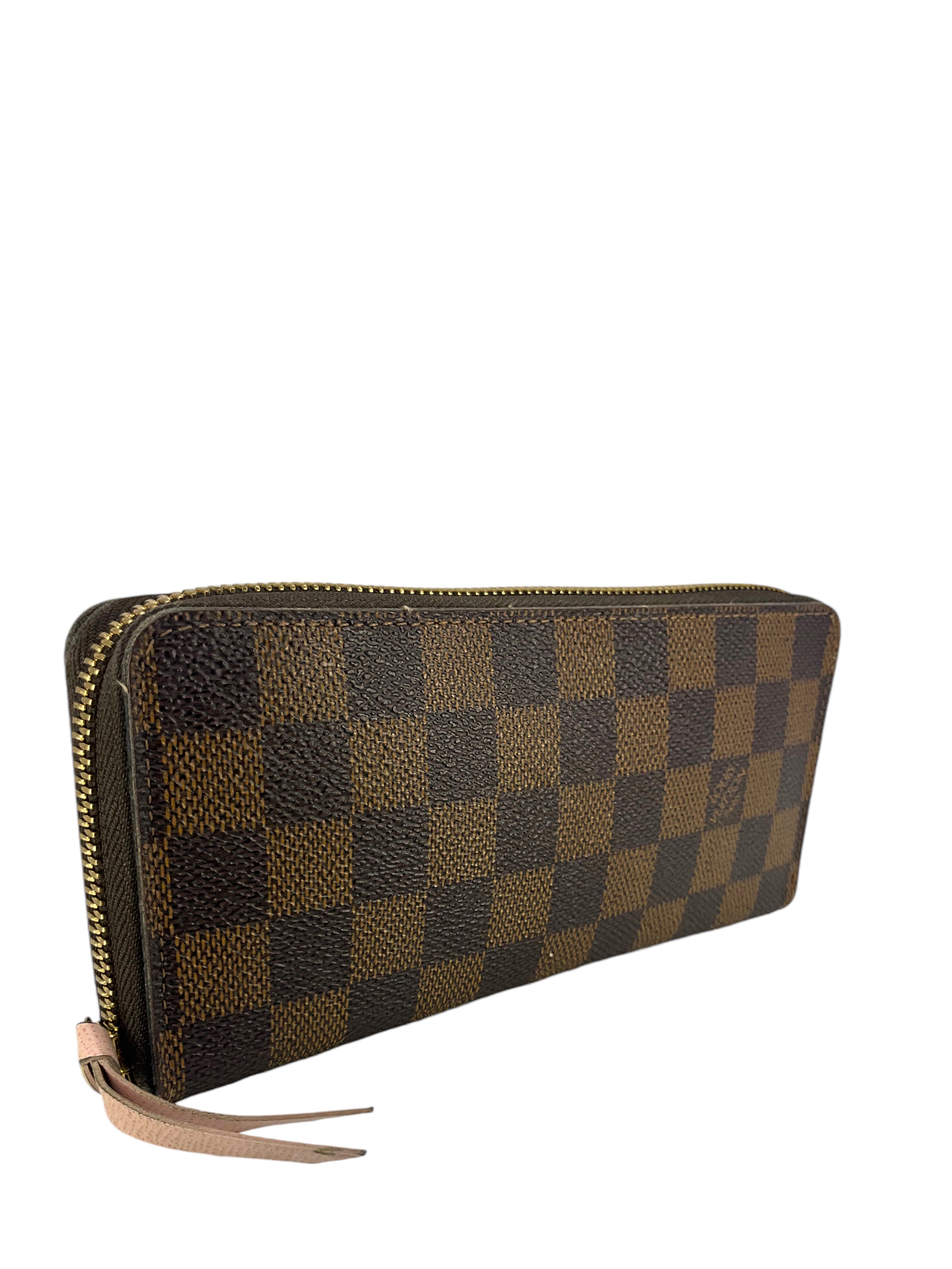 Authentic LOUIS VUITTON Damier Ebene Canvas Clemence Wallet for Women | Luxury Bifold Wallet with Coin Pocket | Perfect for Everyday Use, Travel & Gift Giving