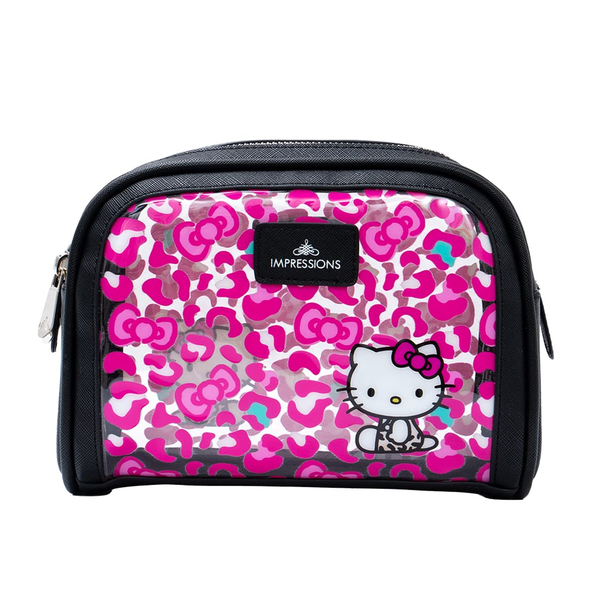 Hello Kitty Travel Makeup Bag with Removable Divider & Double Zipper Pockets, Waterproof Cosmetic Organizer for Brushes & Toiletries, Pink - Perfect for Travel, Gym & Daily Use