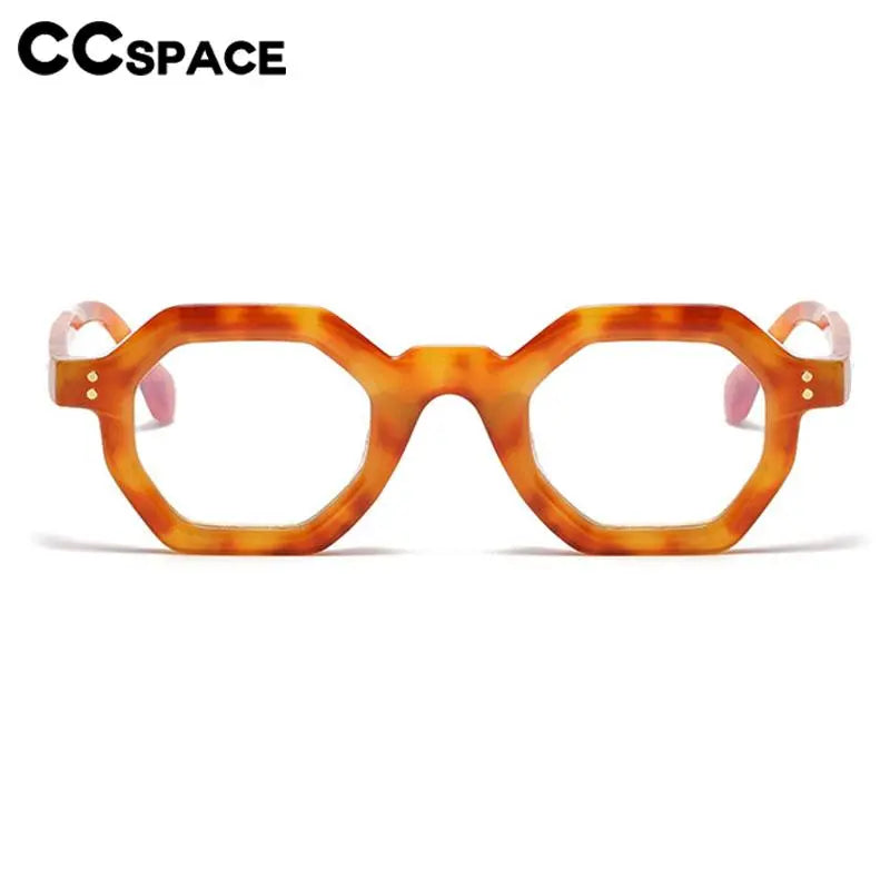 CCspace Unisex Full Rim Polygon Plastic Eyeglasses 56891 - Trendy Geometric Frame for Men & Women - Perfect for Work, Reading & Fashion Accessories
