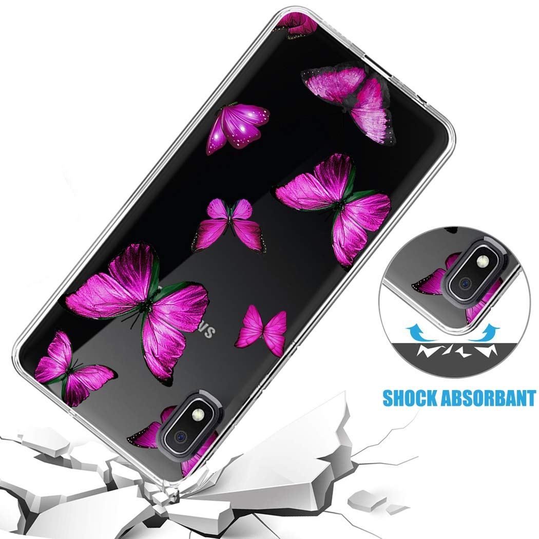 Samsung Galaxy A10E Case - Cute Butterfly Clear TPU Phone Cover for Women & Girls | Shockproof Slim Flexible Protective Case | Perfect for Everyday Use, Work & School