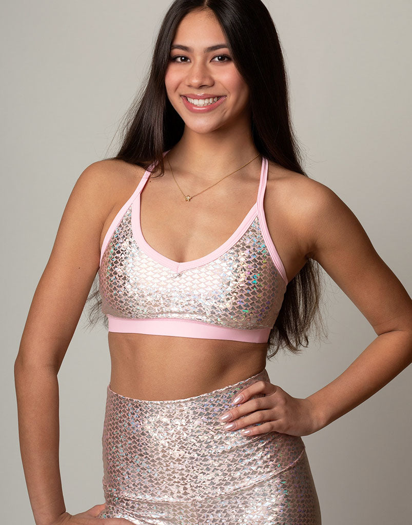 Pink Mermaid Bra - Sexy Lace Underwire Push Up Bikini Top for Women - Perfect for Beach, Pool Party, and Summer Vacation