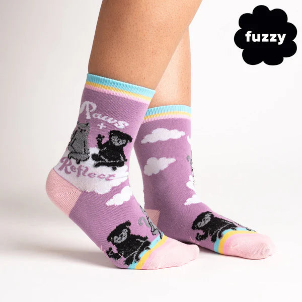 Fun & Comfortable Sock It To Me Crew Socks with Paws & Reflect Design - Perfect for Casual Wear, Gifts & Everyday Fashion