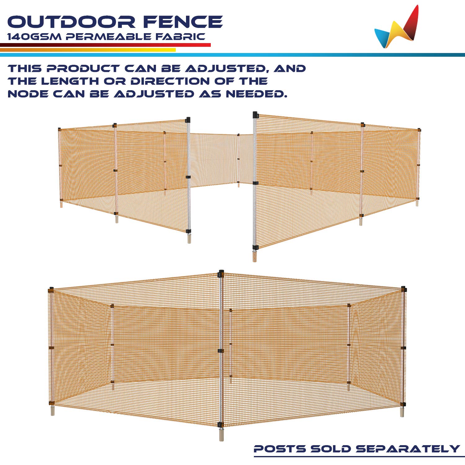 Durable 6' x 66' Orange Garden Fence Mesh Netting Roll - Heavy Duty Temporary Fencing for Backyard, Rabbits, Chickens, Poultry, Dogs & Vegetable Protection - Perfect for Outdoor Gardens, Yards & Animal Enclosures