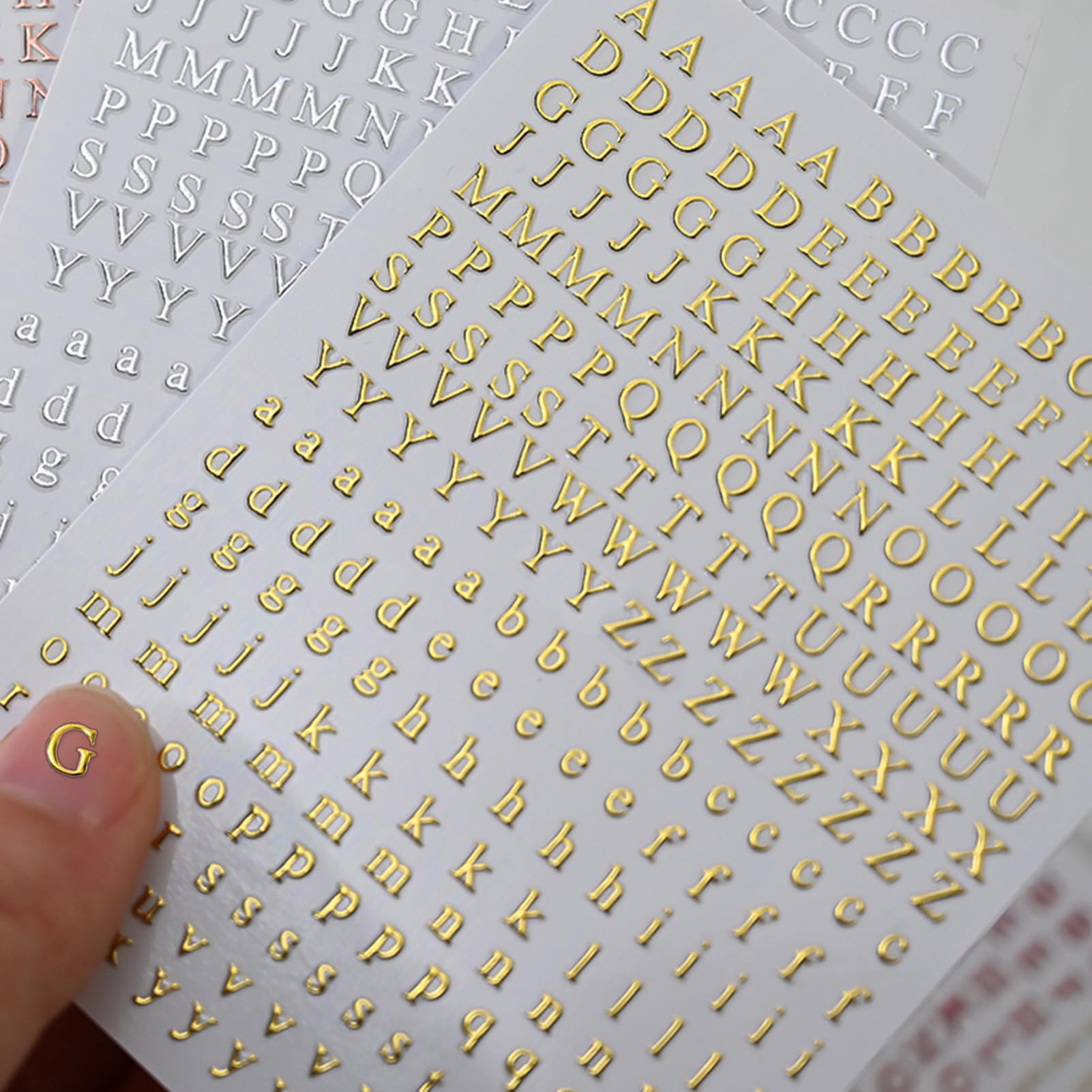 3D Alphabet Nail Stickers - Gold Silver Holographic Nail Art for DIY Manicure | Party & Wedding Nail Decor