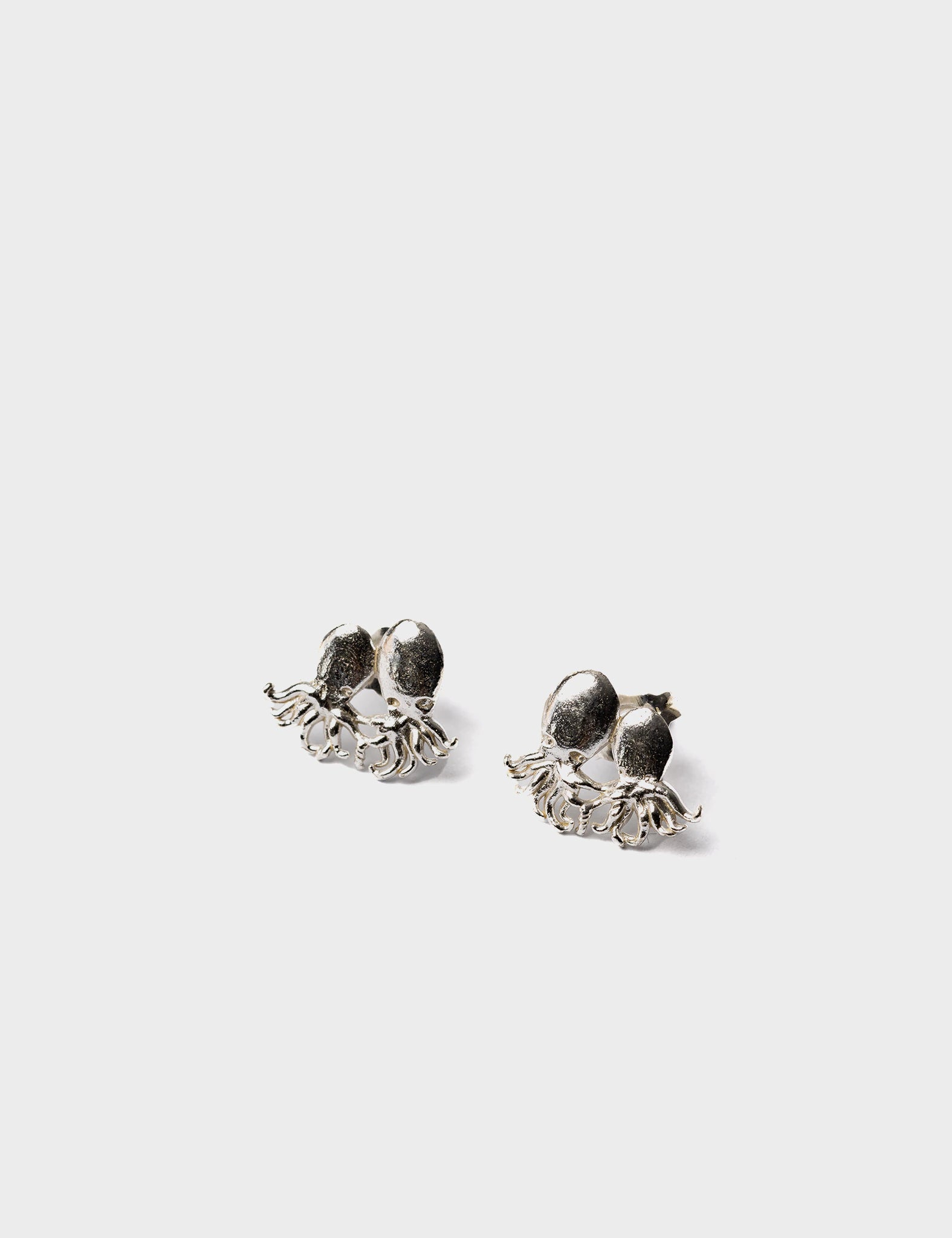 Silver Octopus Stud Earrings - Small Octotwins Earrings for Women | Perfect for Everyday Wear, Gifts & Beach Outfits