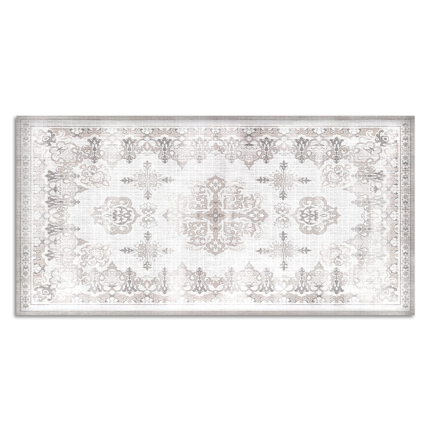 Art Maison Machine Washable Waterproof Boho Persian Area Rug - Non-Slip Vinyl Floor Mat for Living Room, Bedroom, Bathroom & Kitchen - Pet Friendly Indoor Outdoor Rug (48x96 Inches, Grey) - Perfect for Home Decor, Office Spaces & High Traffic Areas