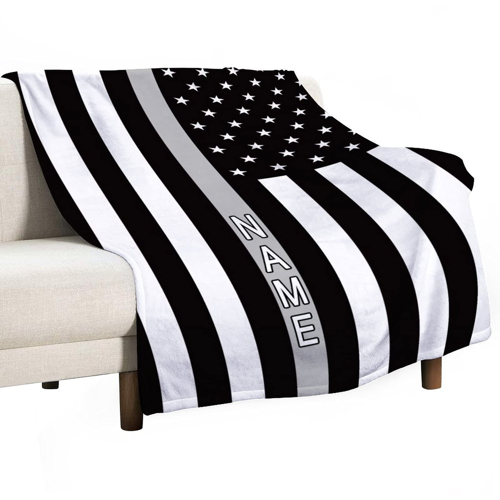 Custom USA Flag Fleece Blanket - Personalized American Correctional Officer Gift - Soft Throw Blanket for Prison Guards & Jailers | Perfect for Home Decor, Office Appreciation Gifts & Patriotic Events