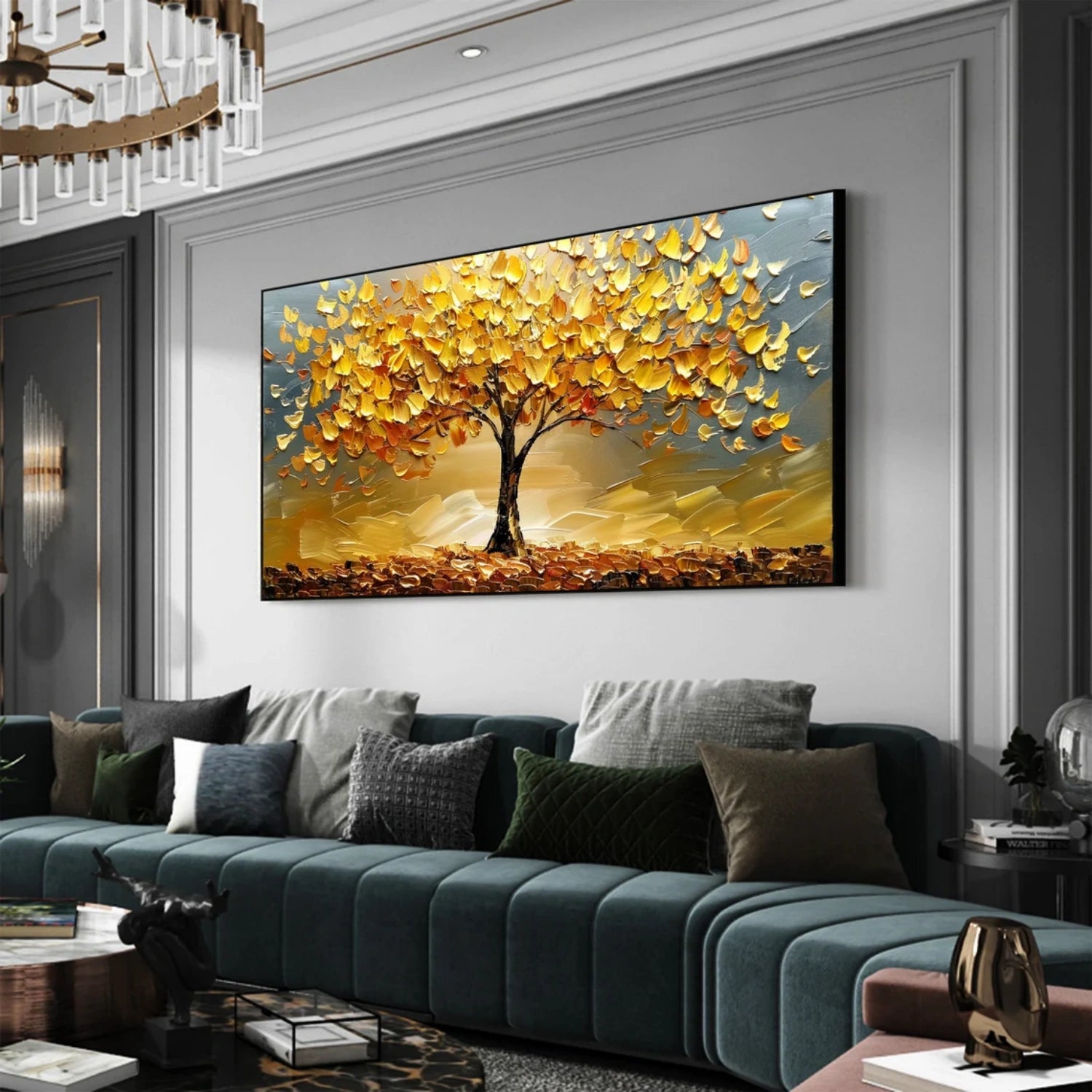 Flower and Tree Painting #FT 193 - Handmade Canvas Wall Art for Home Decor, Living Room, Bedroom & Office