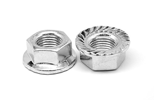 M10 x 1.25 Fine Thread JIS B1190 Class 10 Hex Flange Nut with Serration - Medium Carbon Steel, Zinc Plated (Pack of 250) - Ideal for Automotive, Machinery & Industrial Applications