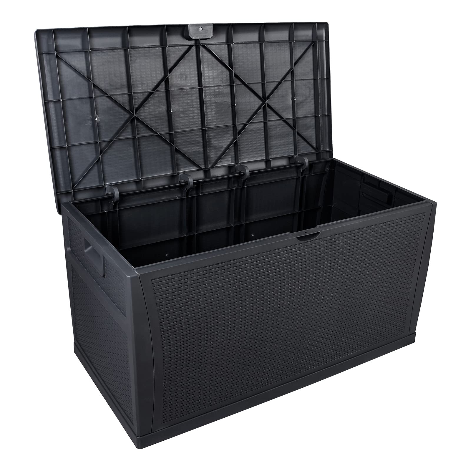 120-Gallon 460L Waterproof Outdoor Storage Box - Large Patio Deck Box with Lockable Lid for Garden Furniture, Pool Toys & Seasonal Items - Perfect for Backyard, Deck & Poolside Storage
