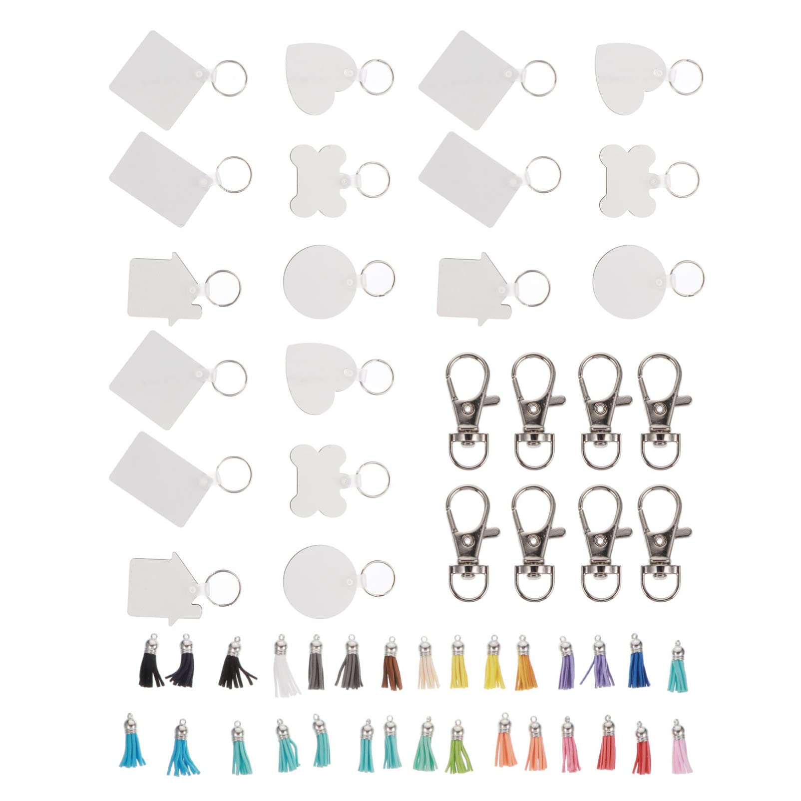 COHEALI 90pcs Clear Acrylic Photo Keychain Set - Transparent Blank Key Rings with Insert for DIY, Wallet Keychain, Jewelry Making - Perfect for Gifts, Party Favors & Personal Accessories
