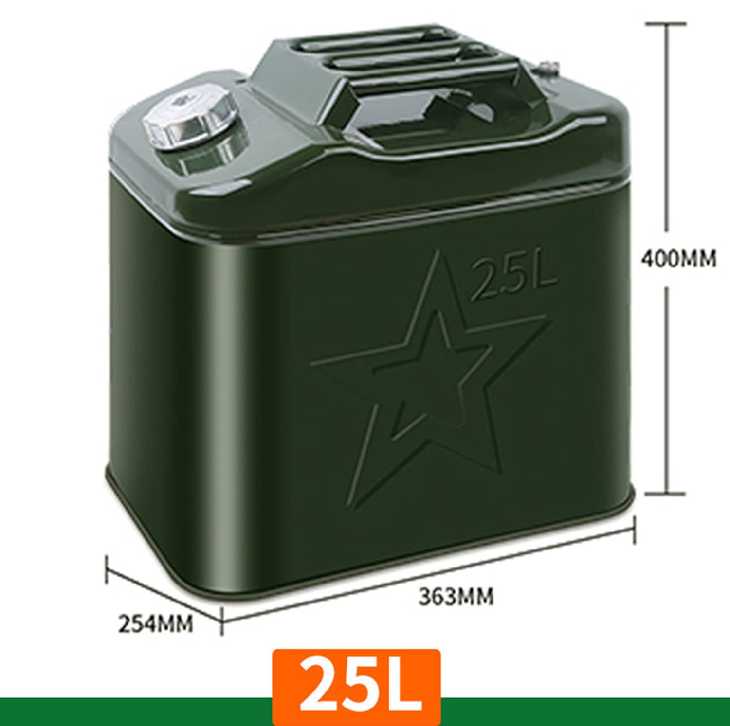 JIADUOFU 25L Gasoline Can with Triple-Bar Handle - Heavy Duty Fuel Storage Container for Gas, Diesel & Oil - Perfect for Emergency Fuel Supply, Camping, and Outdoor Equipment