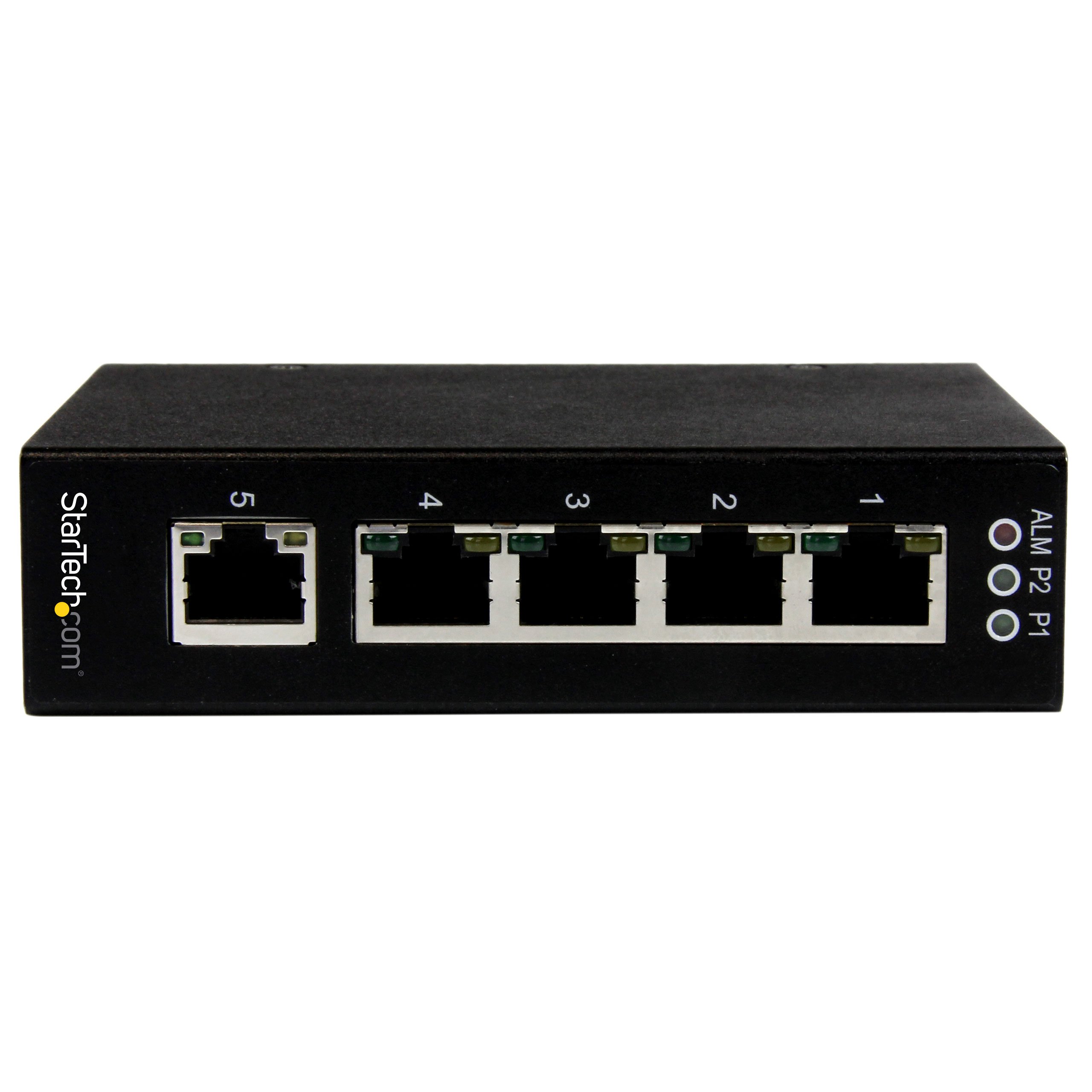 StarTech.com 5 Port Industrial Gigabit Ethernet Switch - DIN Rail & Wall Mountable - Rugged IP30 Unmanaged Network Switch for Harsh Environments - TAA Compliant (IES51000) | Ideal for Factory Automation, Warehouse Networking & Industrial IoT Applications