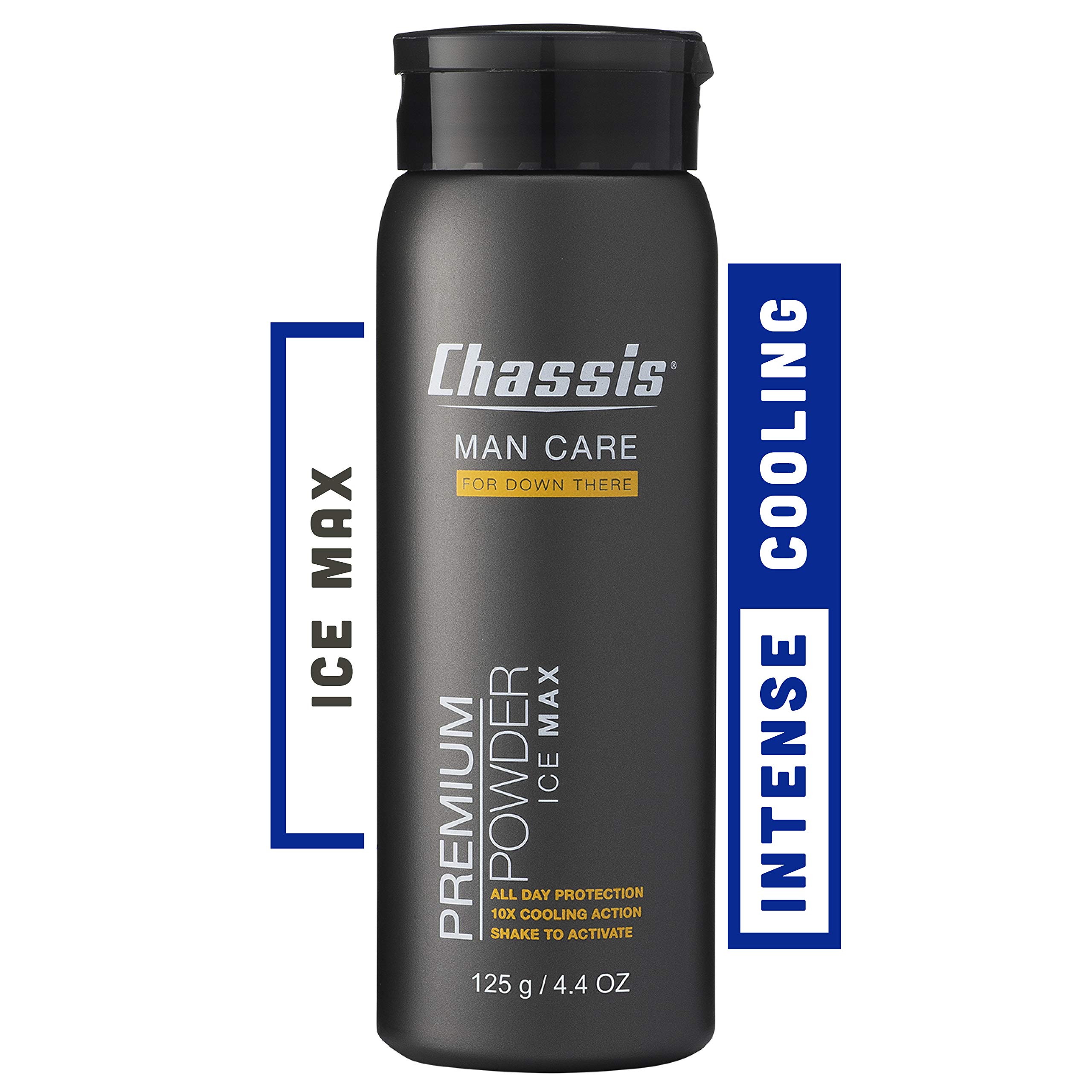 Chassis Ice Max Premium Body Powder for Men - Natural Talc-Free Deodorant with 10X Cooling Effect, Paraben & Menthol Free - Ideal for Gym, Sports & Daily Freshness