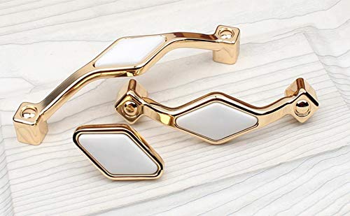 Vintage Gold Ceramic Drawer Handles - 128mm for Kitchen Cabinets & Dressers