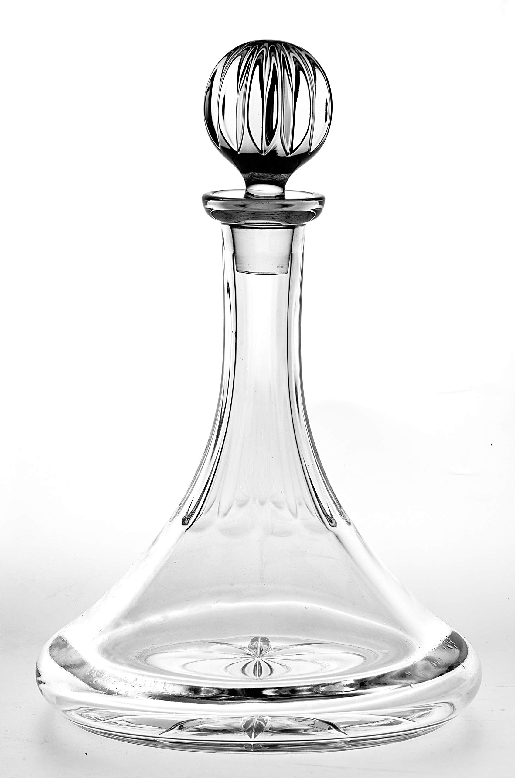 Barski 32 oz Crystal Ships Decanter with Stopper - Classic Clear Glass Liquor Decanter for Whiskey, Rum & Brandy - Handcrafted in Europe - Perfect for Home Bars, Gifts & Nautical Themed Parties