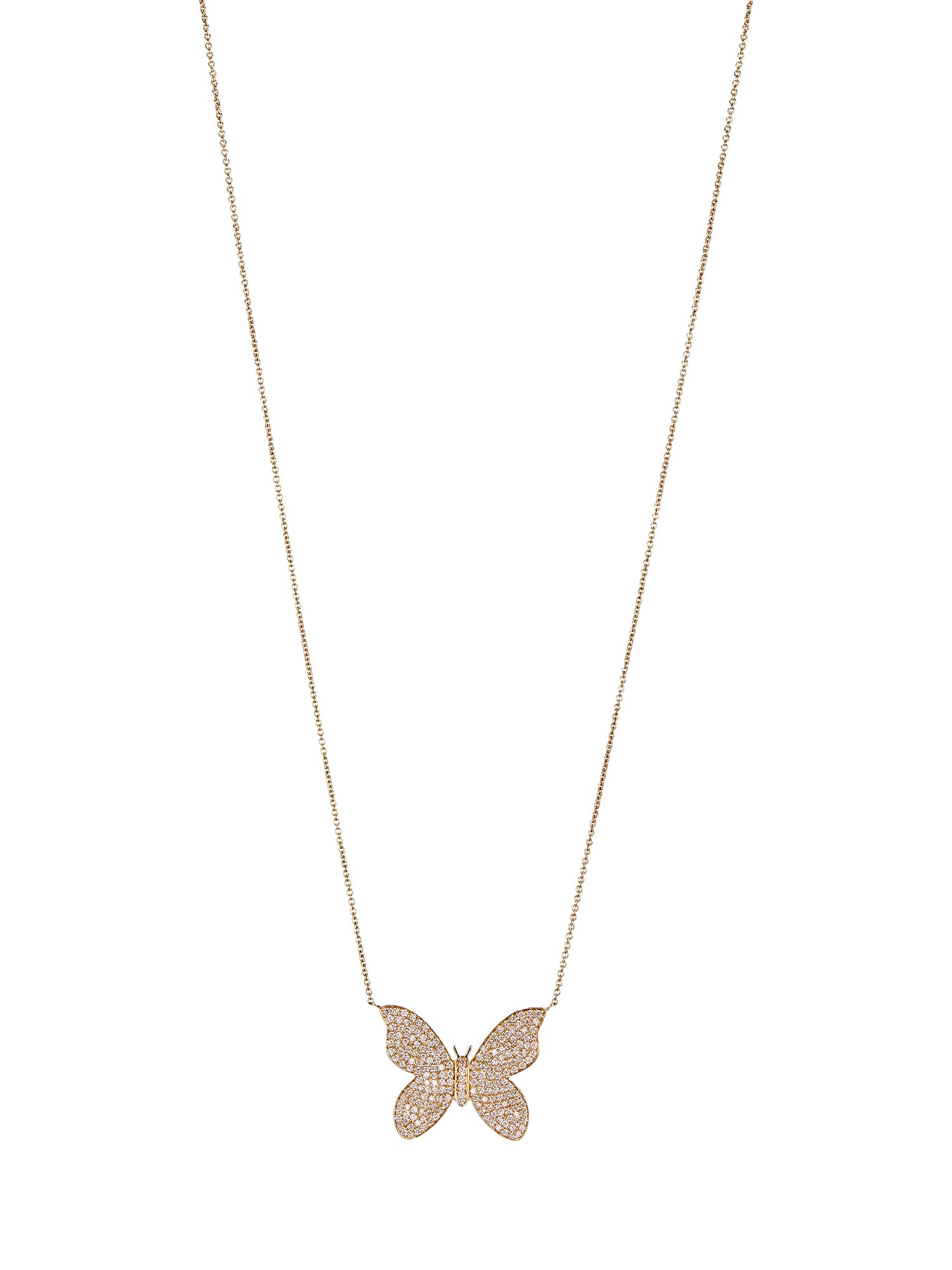 Exquisite Butterfly Pavé Diamond Necklace for Women - Elegant 14K Gold Pendant Jewelry Gift for Her - Perfect for Anniversaries, Birthdays & Special Occasions
