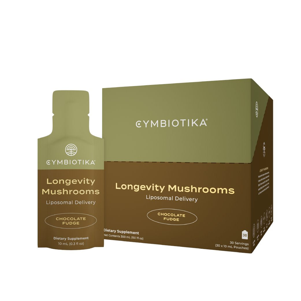 Cymbiotika Longevity Mushrooms Supplement - Organic Reishi, Lion's Mane & Cordyceps for Immune Support & Cognitive Health - Perfect for Daily Wellness & Anti-Aging Routine