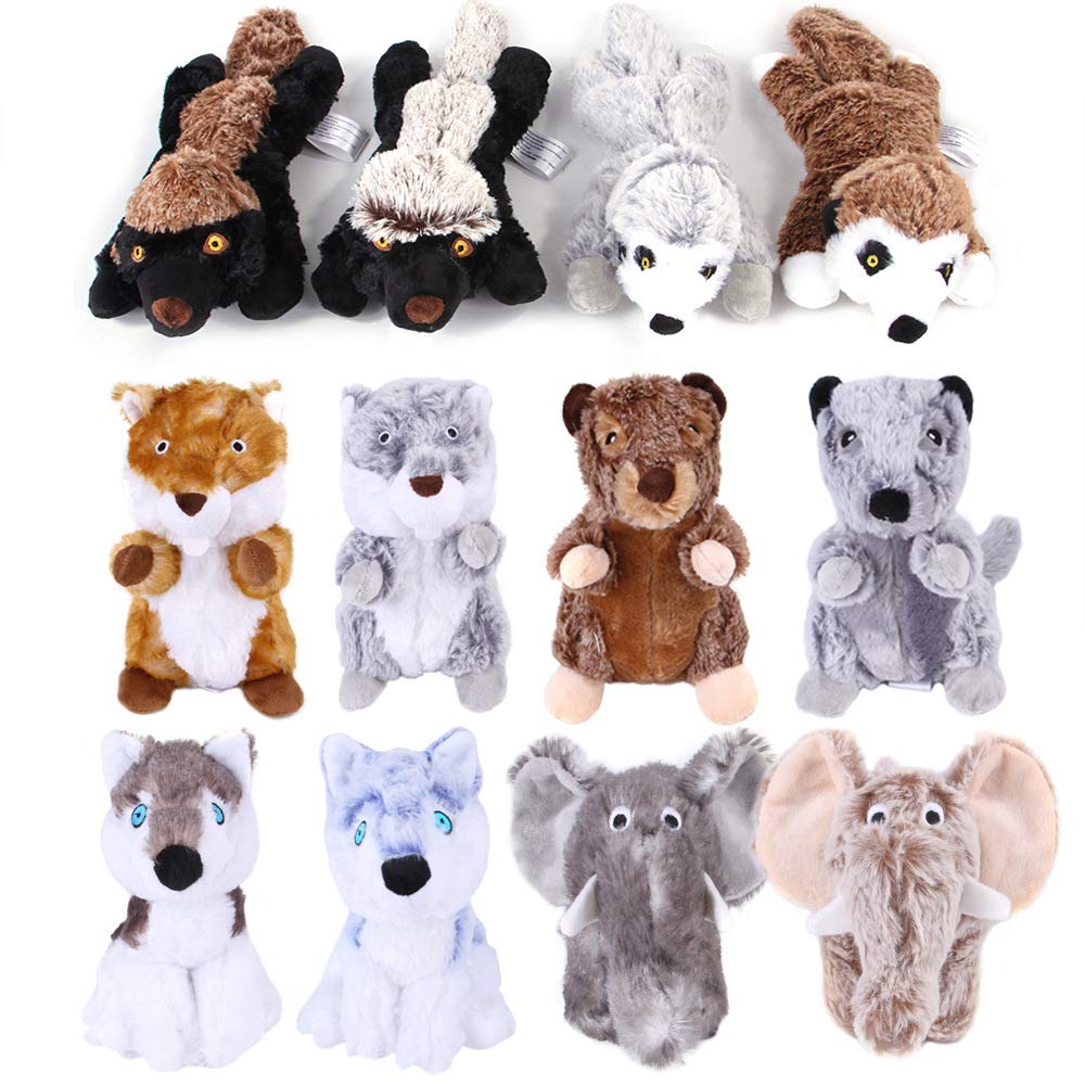 Durable Squeaky Plush Dog Toys for Aggressive Chewers - Interactive Chew Toys for Small, Medium & Large Dogs (Grey Wolf) | Perfect for Playtime, Training & Anxiety Relief