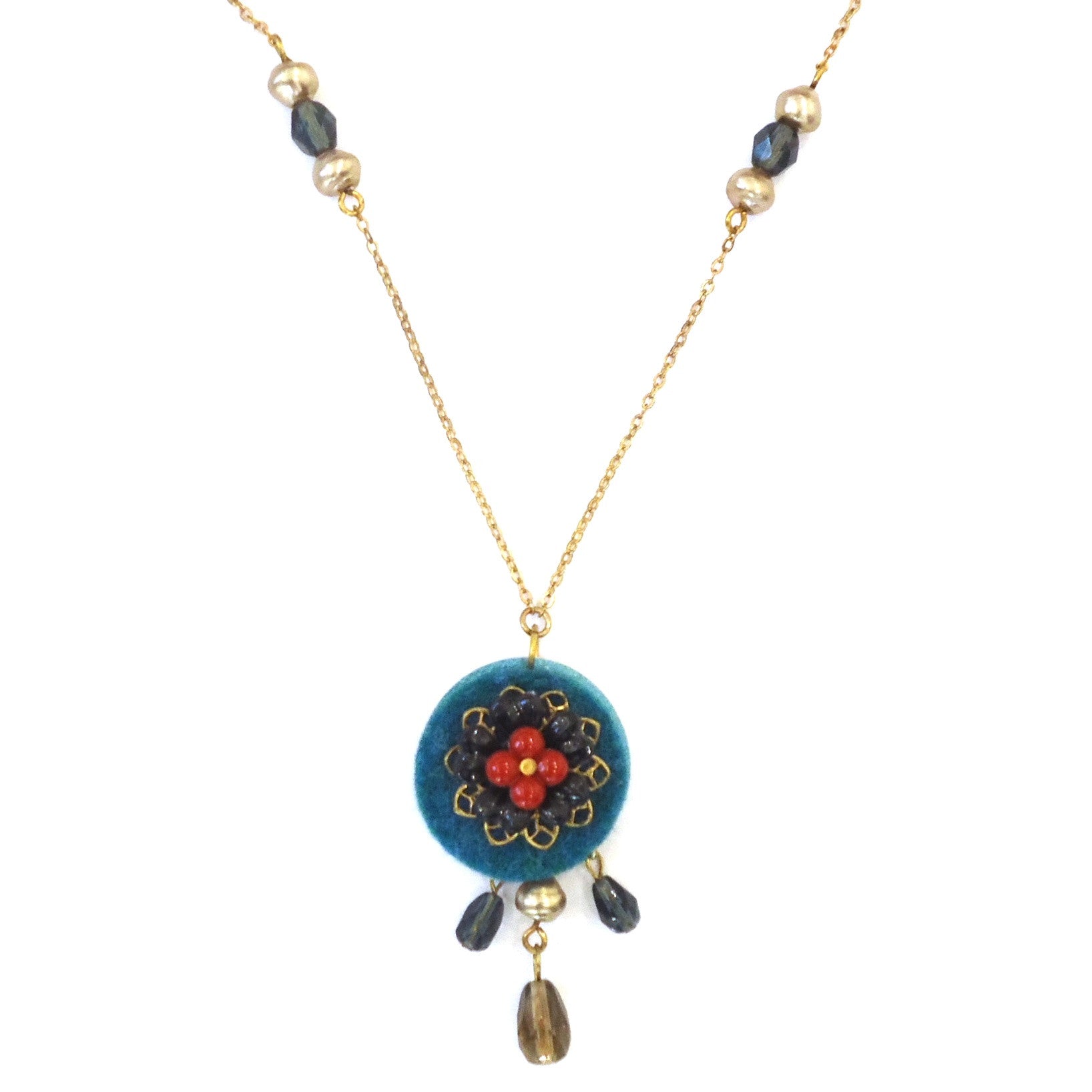 Handmade Mixed Media Necklace - Boho Beaded Statement Jewelry for Women - Perfect for Festivals, Weddings & Everyday Wear