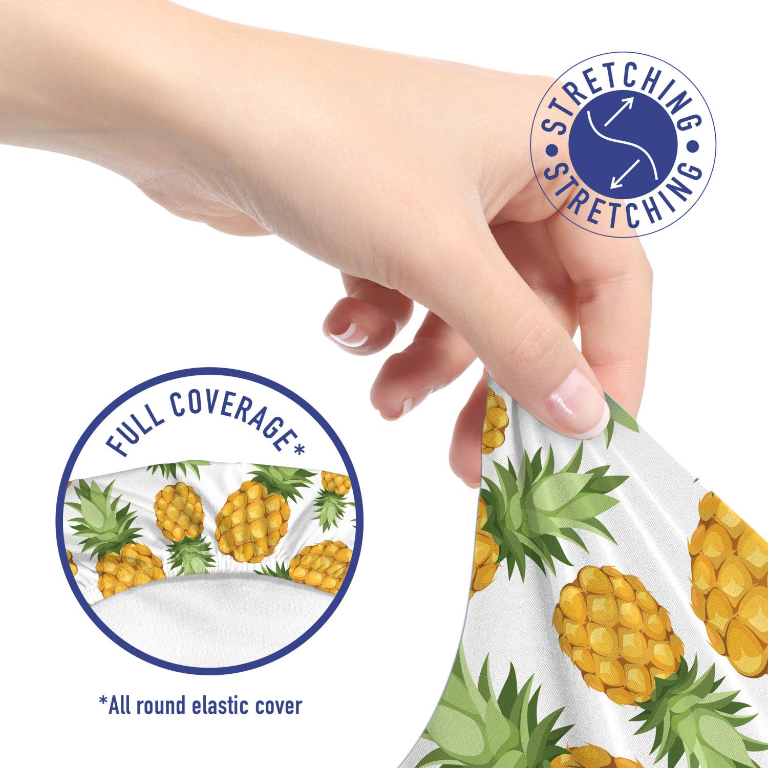 Ambesonne Pineapple Office Chair Slipcover - Tropical Fruit Stretch Fabric Cover for Home & Office