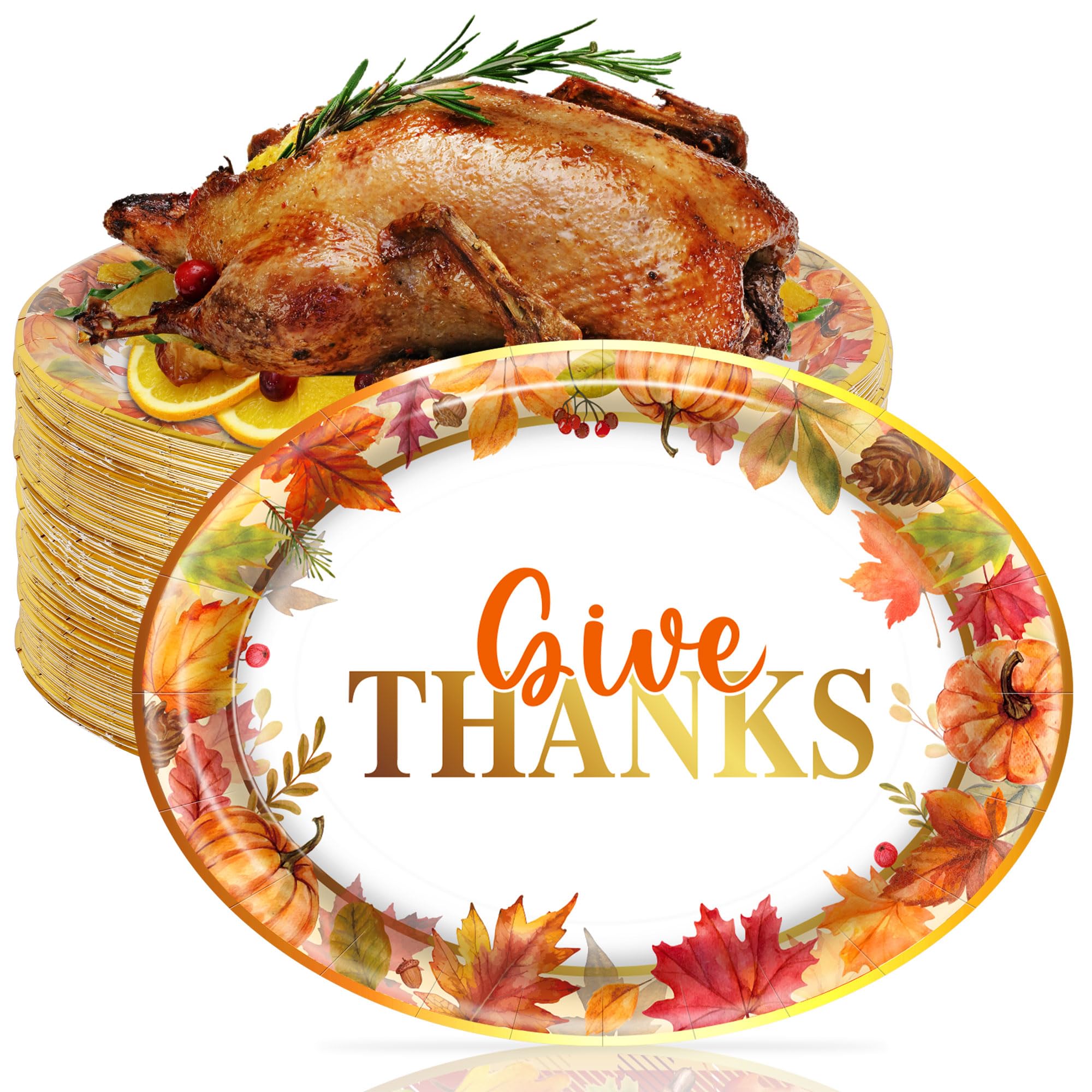 50 Pcs Thanksgiving Paper Plates - 10