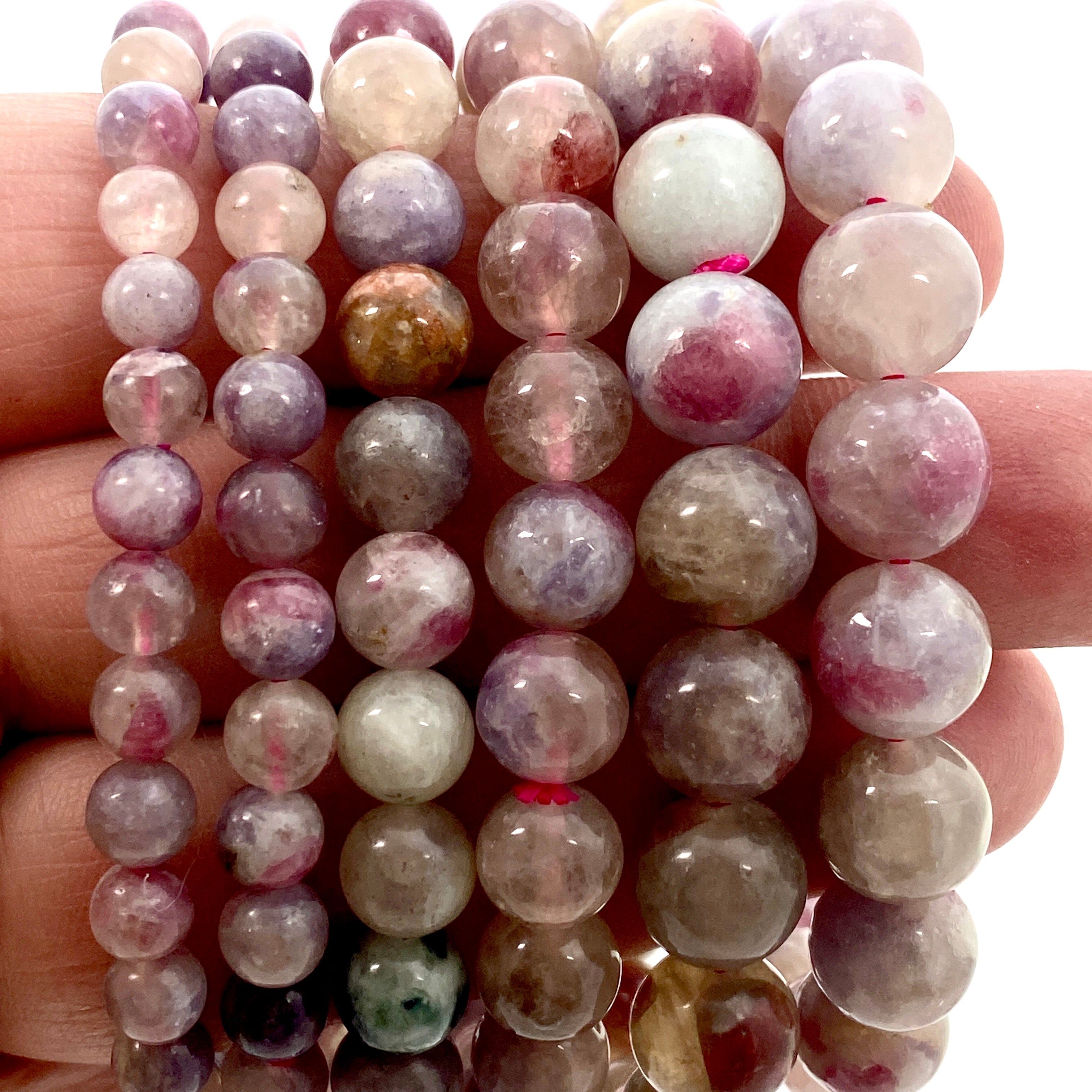 Pegmatite Unicorn Stone Bracelet with Pink Tourmaline, Lepidolite & Quartz - Healing Crystal Jewelry for Stress Relief & Positive Energy - Perfect for Meditation, Yoga & Spiritual Gifts