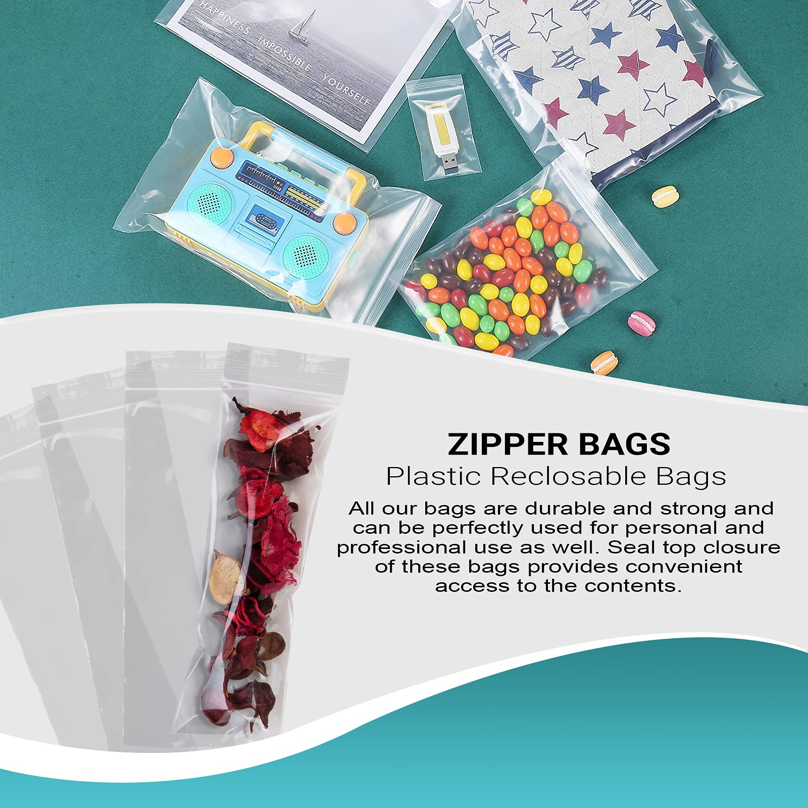 1000 Pack APQ 3x10 Inch Clear Reclosable Zipper Bags - 2 Mil Thick Waterproof Plastic Storage Bags for Jewelry, Crafts & Industrial Use | Durable Zipper Closure for Organizing Small Items