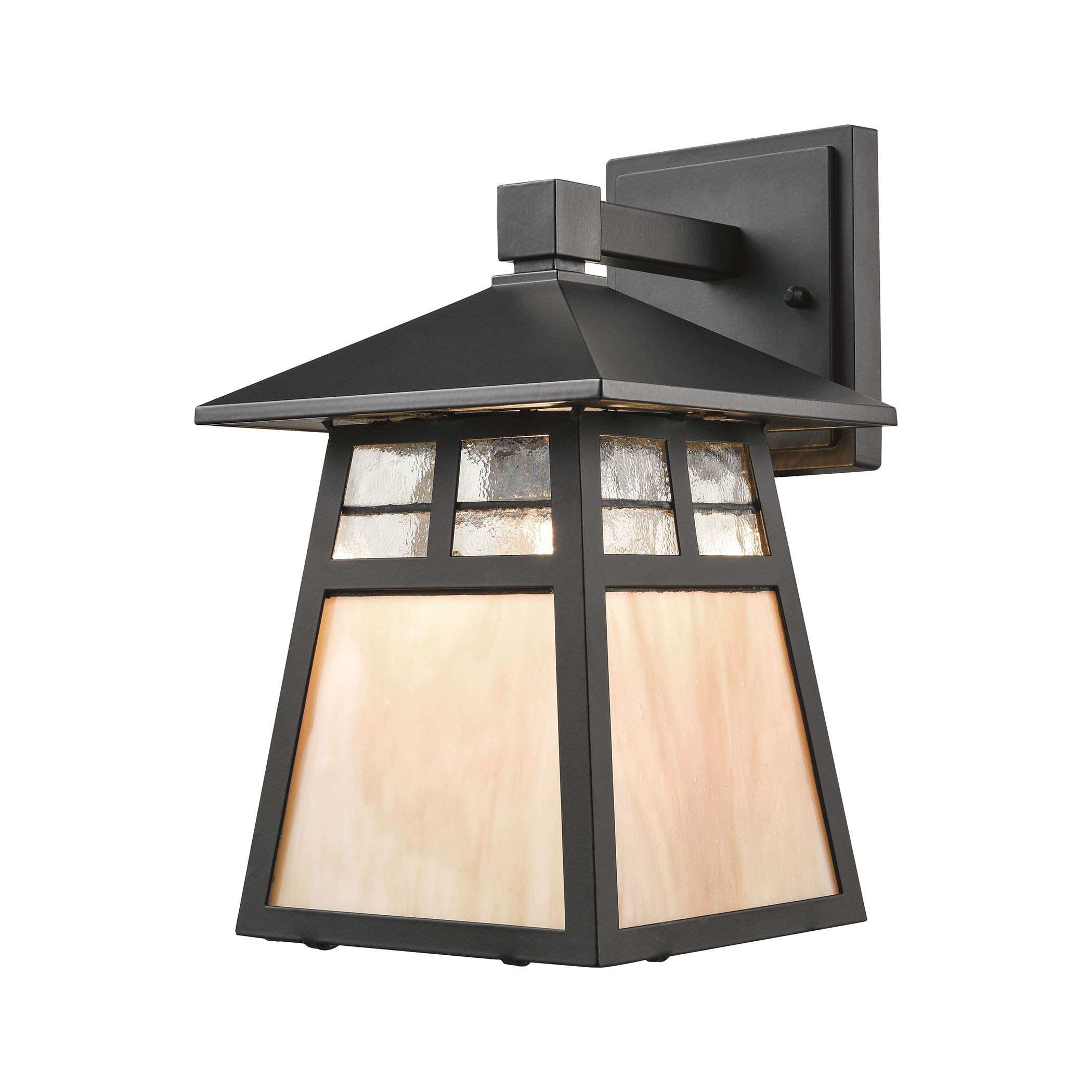 Matte Black Cottage 1-Light Outdoor Wall Lamp - Weatherproof Exterior Sconce for Porch, Patio & Garden Lighting
