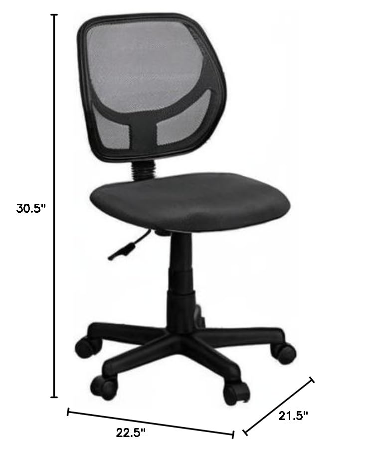 Ergonomic UrbanPro Mid-Back Gray Mesh Office Chair with Lumbar Support - Adjustable Swivel Task Chair for Home Office, Gaming & Computer Workstation