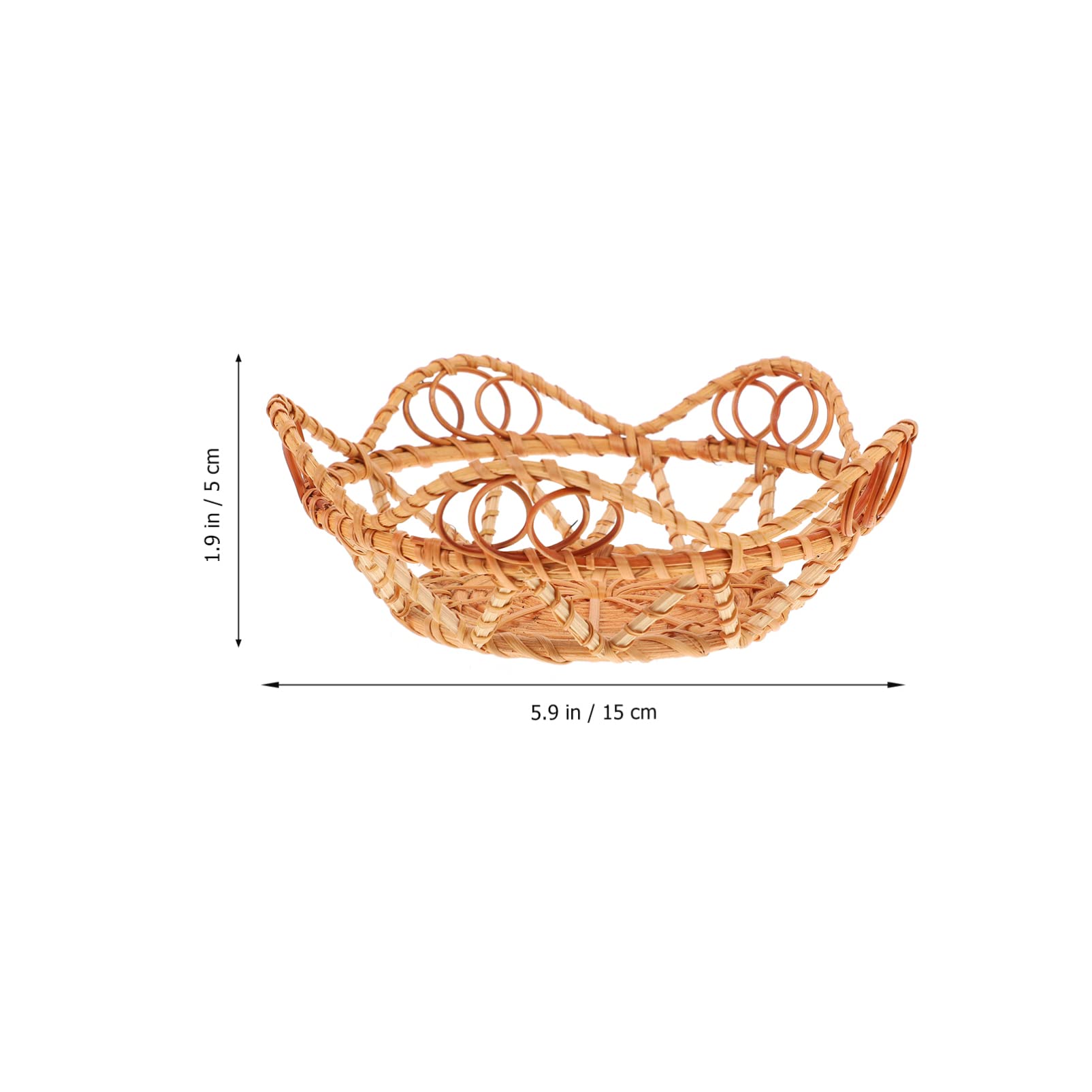 1pc Mini Rattan Fruit Plate - Wicker Food Tray & Storage Basket - Handwoven Seagrass Desktop Decor - Perfect for Snacks, Fruits, Bread Display on Kitchen Counter or Coffee Table