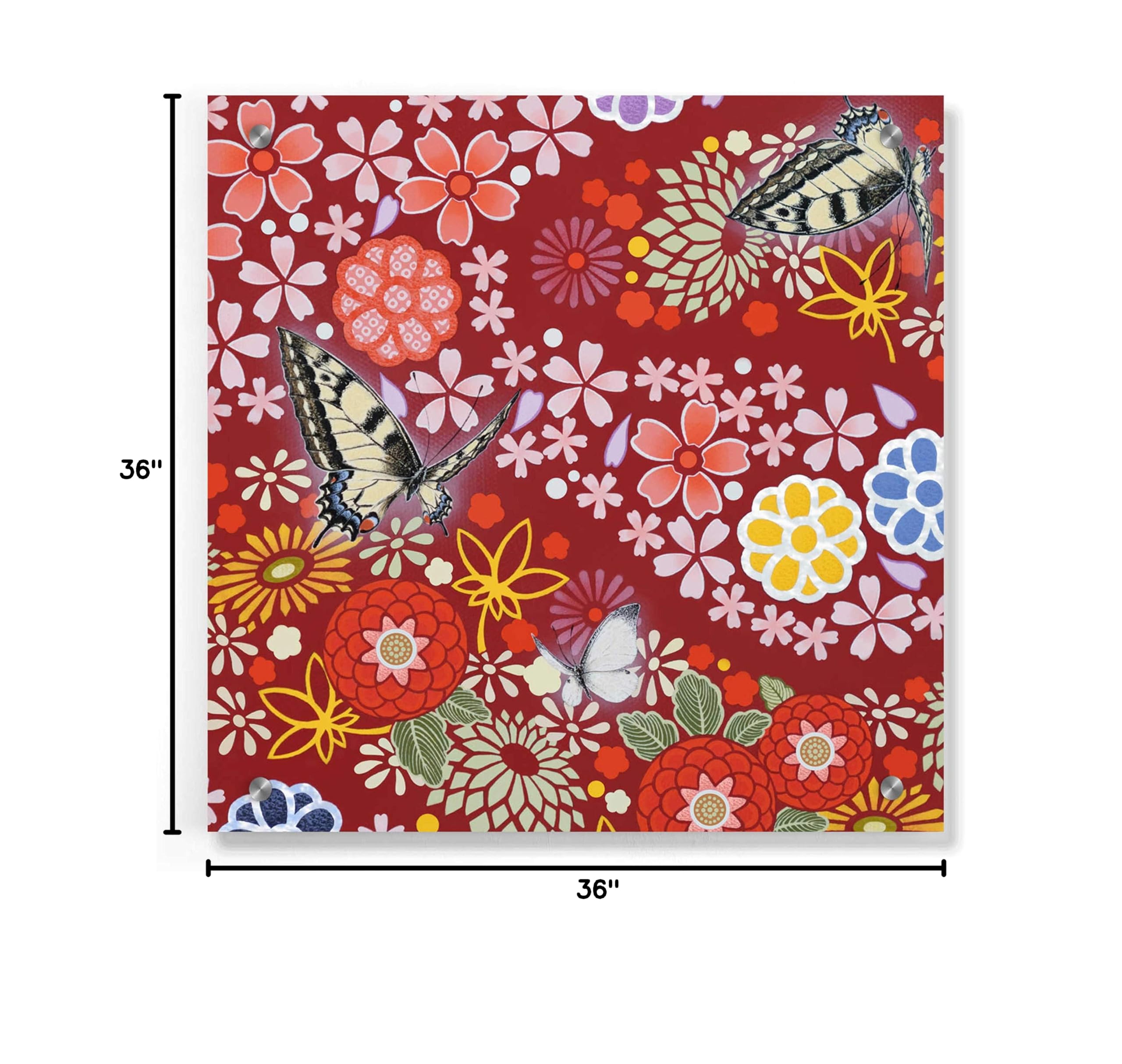 Epic Graffiti 'Spring and Autumn Flow' by Zigen Tanabe - 36x36 Inch Acrylic Glass Wall Art Decor - Modern Abstract Painting for Living Room, Bedroom & Office