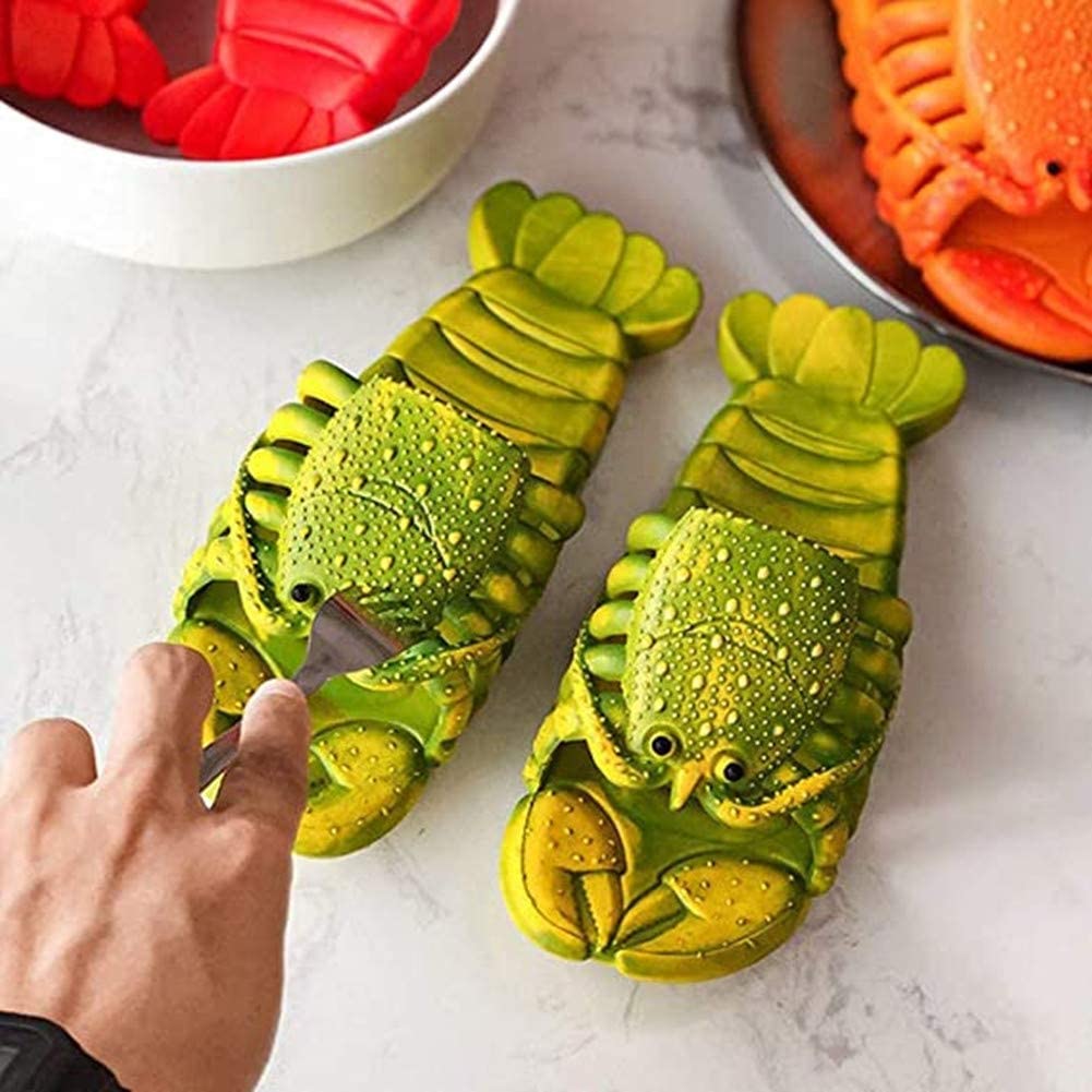 Funny Lobster Slippers for Women & Men - Soft Animal Flip Flops for Kids - Cute Beach Slides for Summer - Waterproof Shower Sandals for Pool, Bathroom & Casual Wear