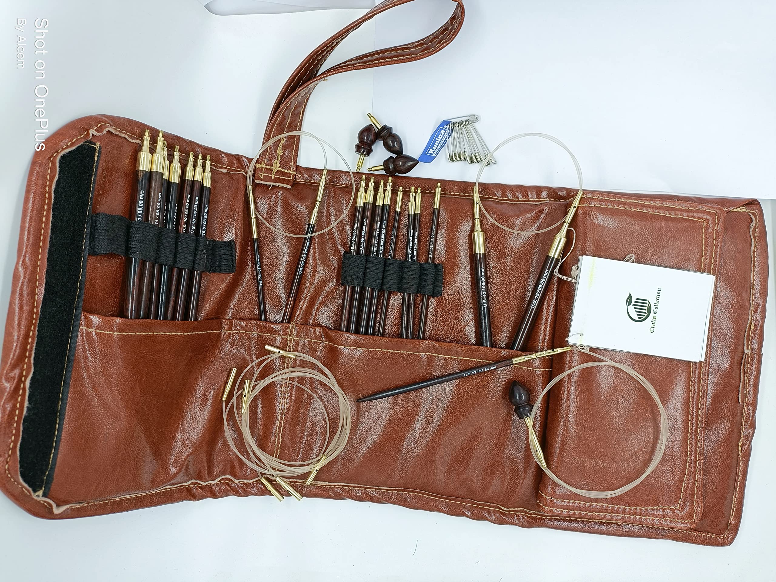 Premium Wooden Interchangeable Circular Knitting Needles Set - KnitPro Deluxe Cubics Rosewood Knitting Kit with Multiple Sizes - Perfect for Sweaters, Socks, and DIY Knitting Projects