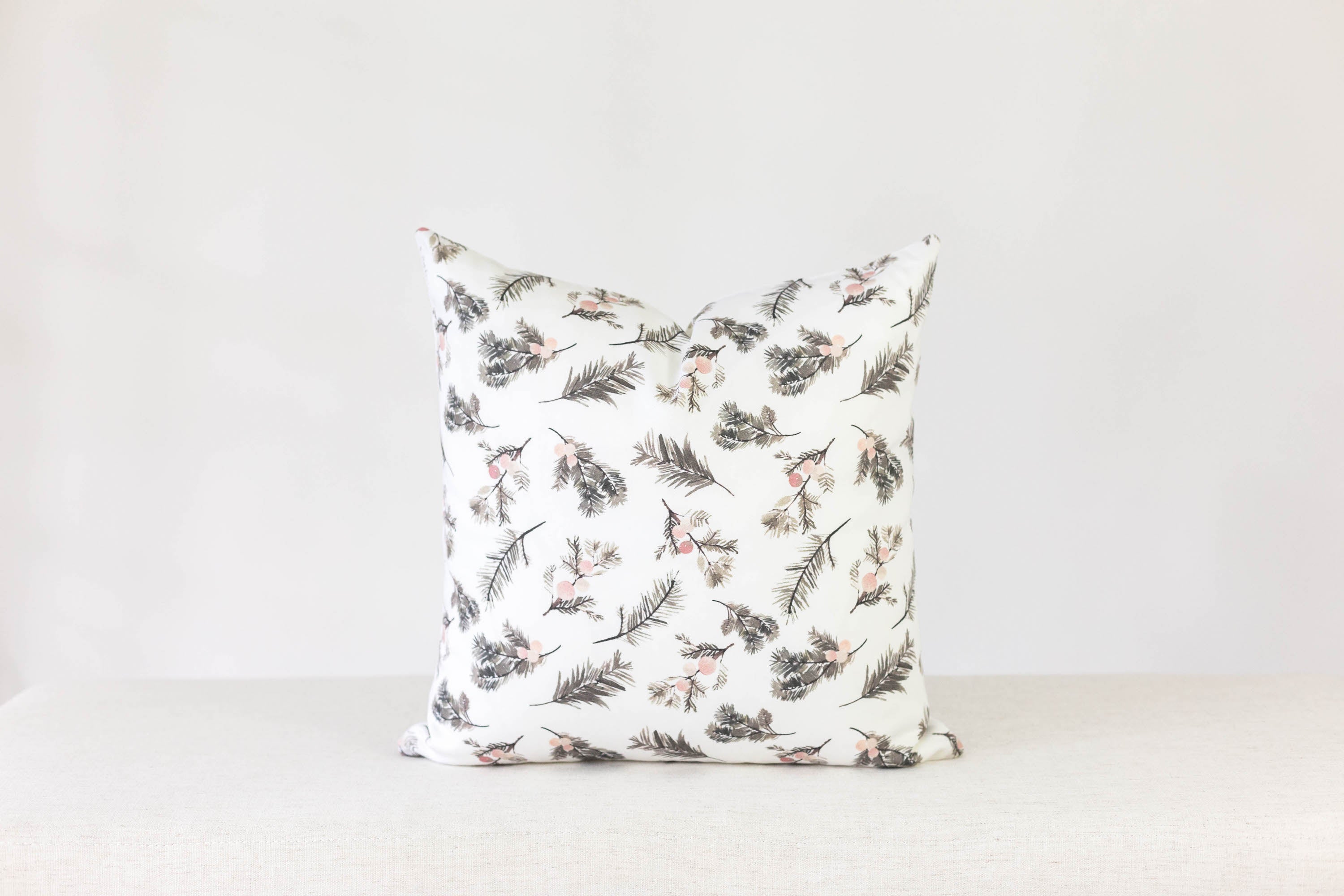 Holly Berry Pillow Cover - Decorative Christmas Throw Pillow Case for Sofa, Couch & Bed - Perfect for Holiday Home Decor & Festive Season Gifting
