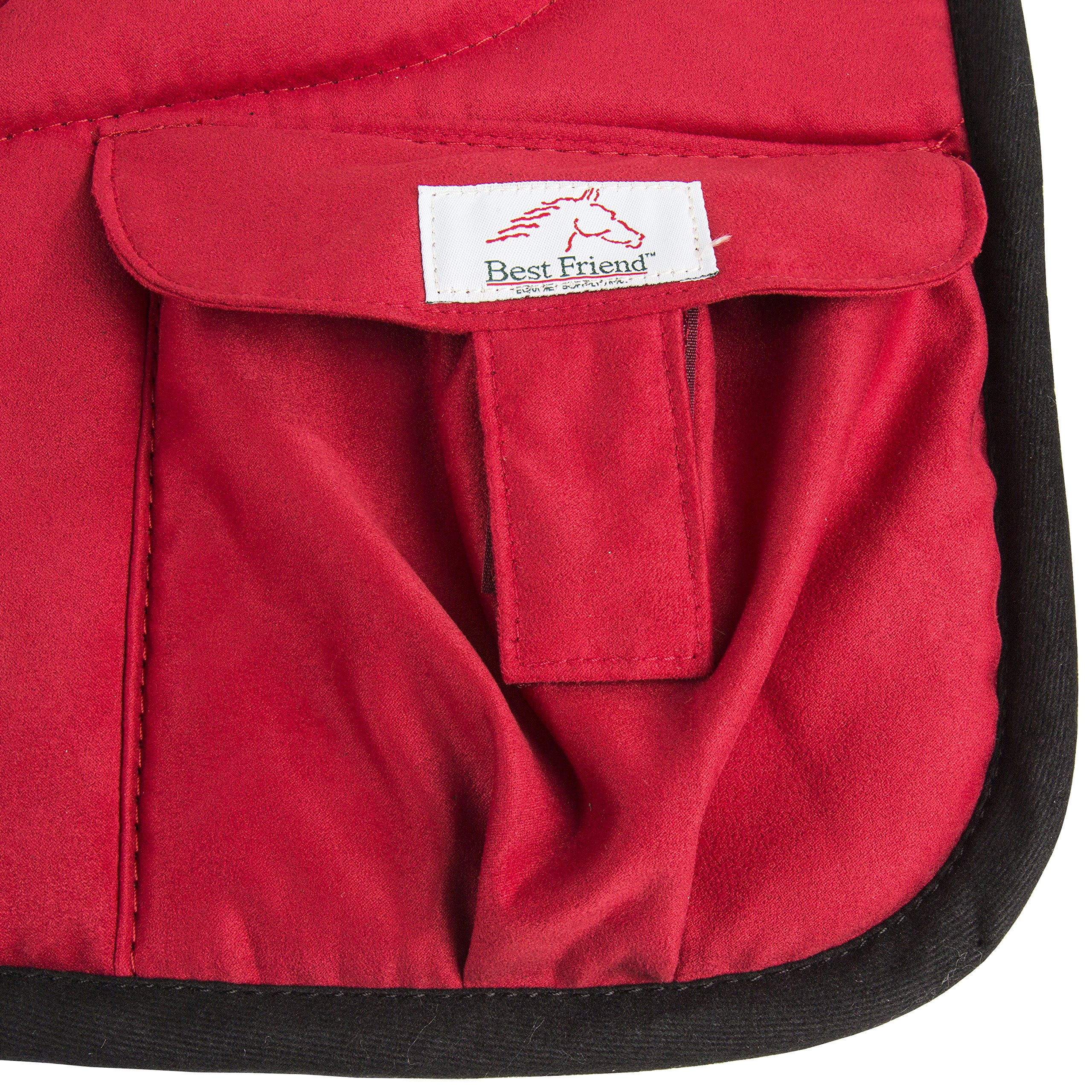 Best Western Bareback Saddle Pad for Horses - Contoured Poly-Cotton Blend, Breathable & Non-Slip Girth with Water Bottle Holder - Perfect for Trail Riding, Training & Equestrian Sports