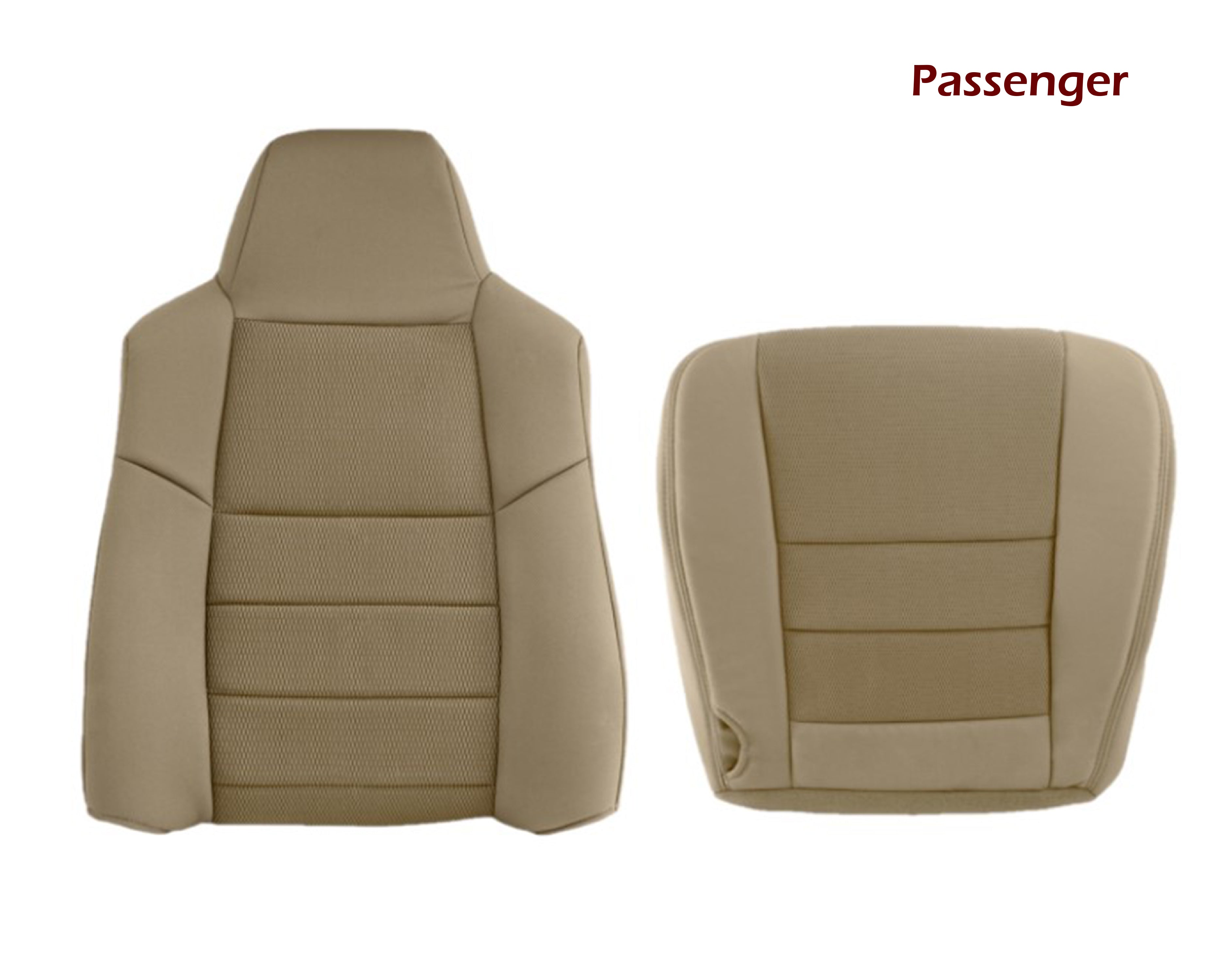 2003-2007 Ford F250 F350 Lariat Seat Covers - Premium Pebble Tan Cloth Fabric - Durable & Custom Fit for Truck Seats - Perfect for Work Trucks, Off-Roading & Daily Commuting