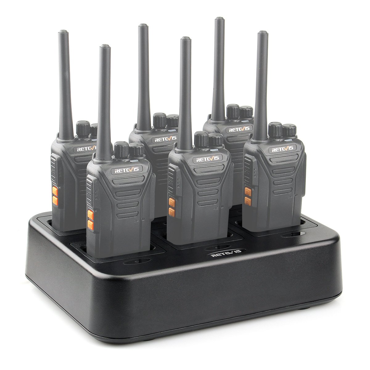 Retevis RT27 RT27V Walkie Talkie Charging Base - 6-Port Rapid Charger Station for RT27/RT27V Two-Way Radios (Not Compatible with RT22) | Ideal for Security Teams, Construction Sites & Outdoor Adventures (1 Pack)