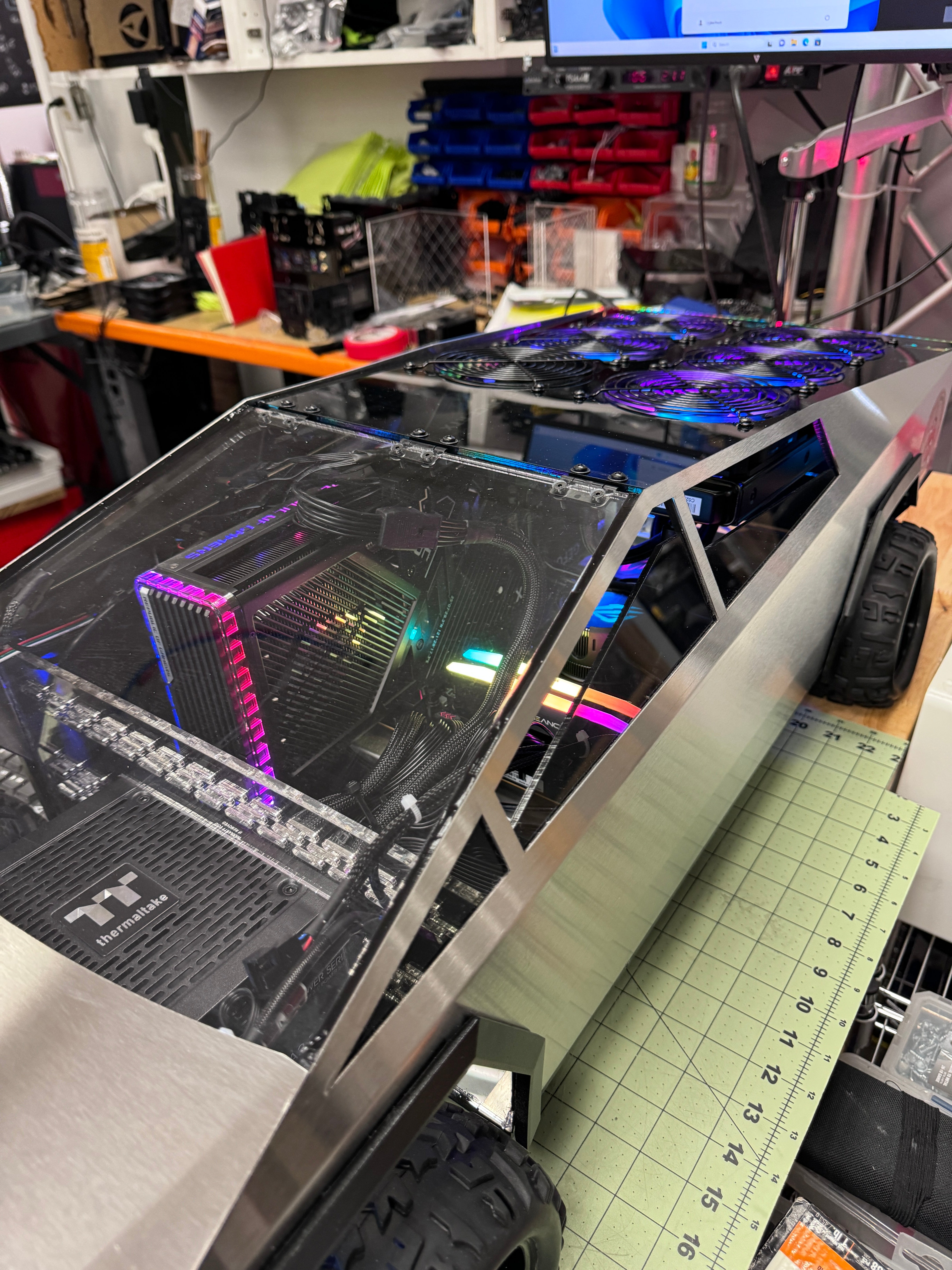 Cybertruck ATX PC Case - Stainless Steel Gaming Computer Case for High-Performance Builds | Perfect for Gaming Rigs, Workstations & Custom PC Builds