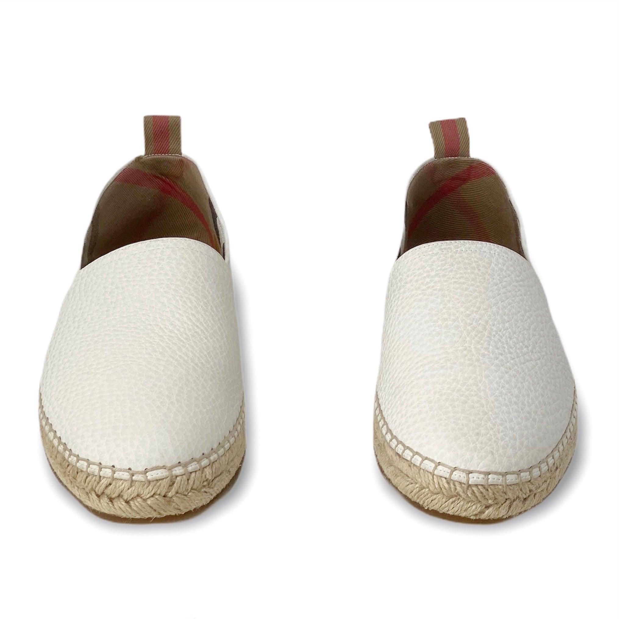 Burberry White Pateman Espadrilles - Women's Size 41 Comfortable Summer Wedge Sandals for Beach, Vacation & Casual Outings