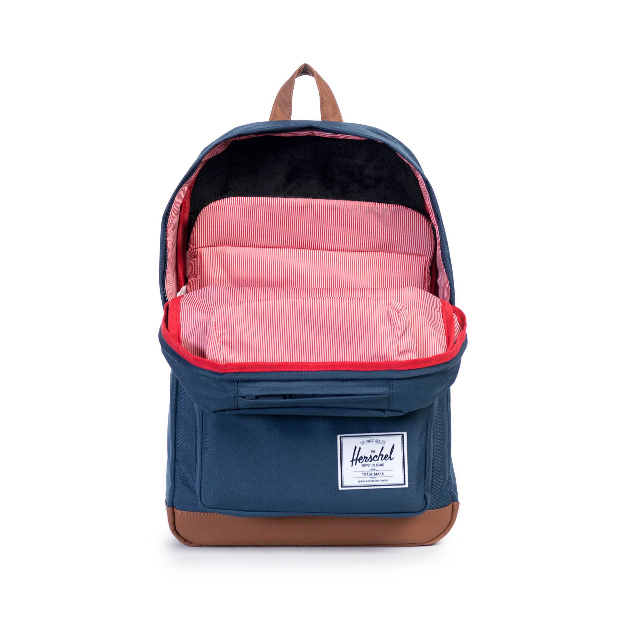 Herschel Pop Quiz Backpack for School & Travel - Water-Resistant Laptop Backpack with USB Port, Navy Blue - Perfect for College Students & Commuters