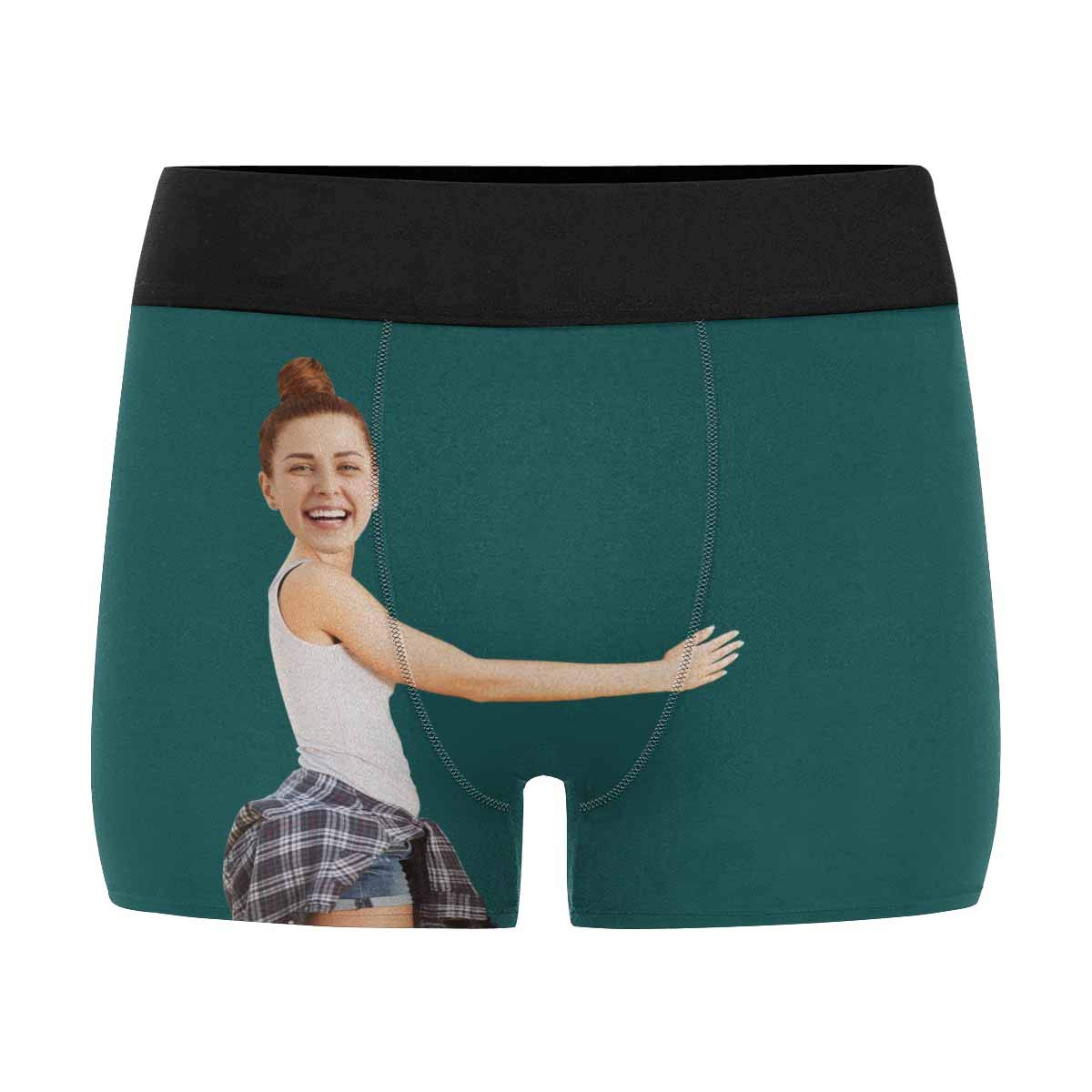 Custom Face Boxer Briefs for Men - Personalized Valentine's Day Underwear with Watermelon Red Design | Perfect Gift for Him, Anniversary & Couples Matching Underwear