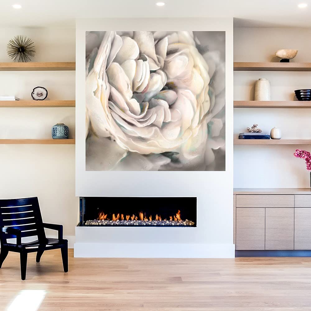 Botanical Wall Art Canvas Prints - 22x22 Inch Nature Plant Pictures for Bathroom & Bedroom Decor - Harmony Square Artist Studio Wall Decor - Perfect for Spa, Living Room or Office Interior Design