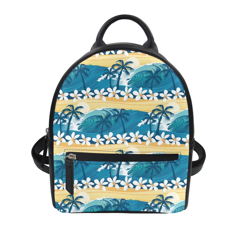 TOADDMOS Women's Fashion Mini Backpack - Stylish Palm Tree Beach Design Shoulder Purse for Teen Girls & Travel, Perfect for Beach Trips, School & Daily Use