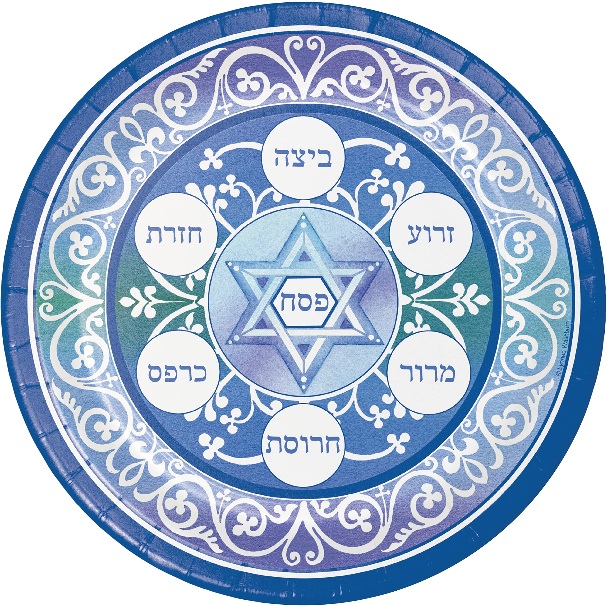Trendware Passover Paper Plates - 24 Count Disposable Dinner Plates for Seder Meal, Holiday Parties & Family Gatherings - Elegant & Convenient Kosher Tableware