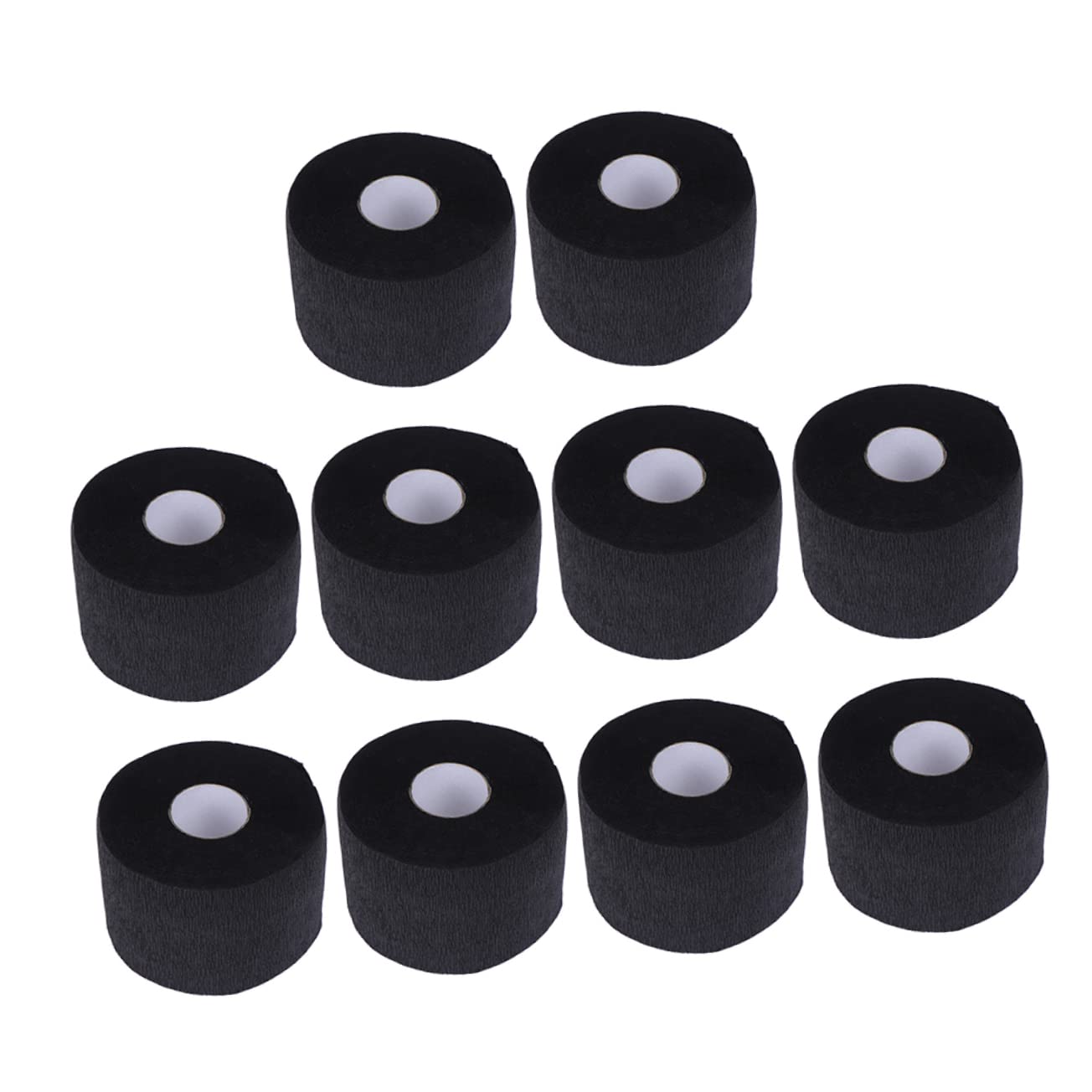 FRCOLOR 10pcs Stretchable Hairdressing Neck Paper Strips - Disposable Barber Neck Protectors for Hair Cutting & Styling - Salon & Home Use (Black)