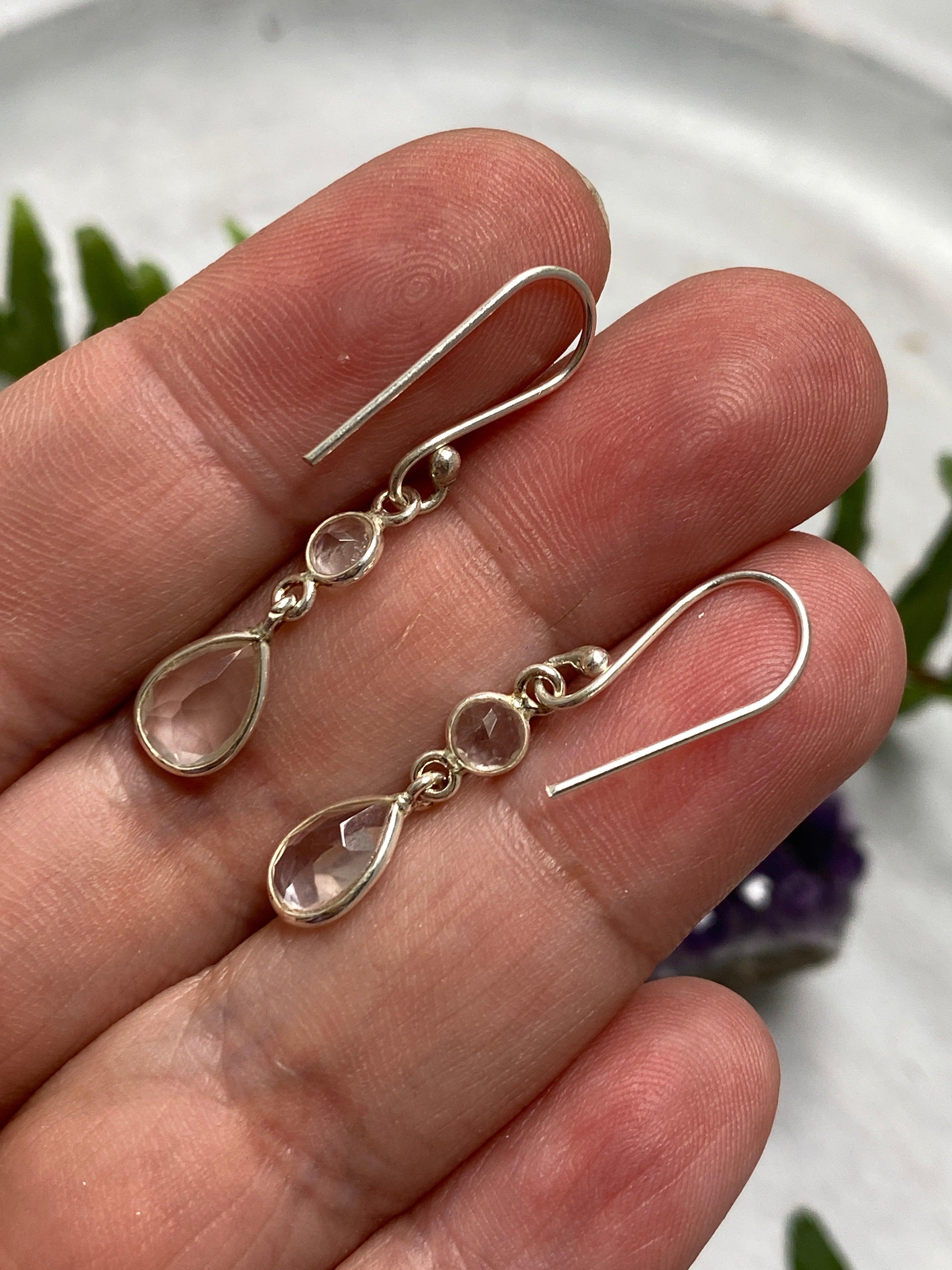 Rose Quartz Multi Stone Earrings KEGJ1168 - Elegant Healing Crystal Jewelry for Women, Perfect for Gifts, Meditation & Everyday Wear