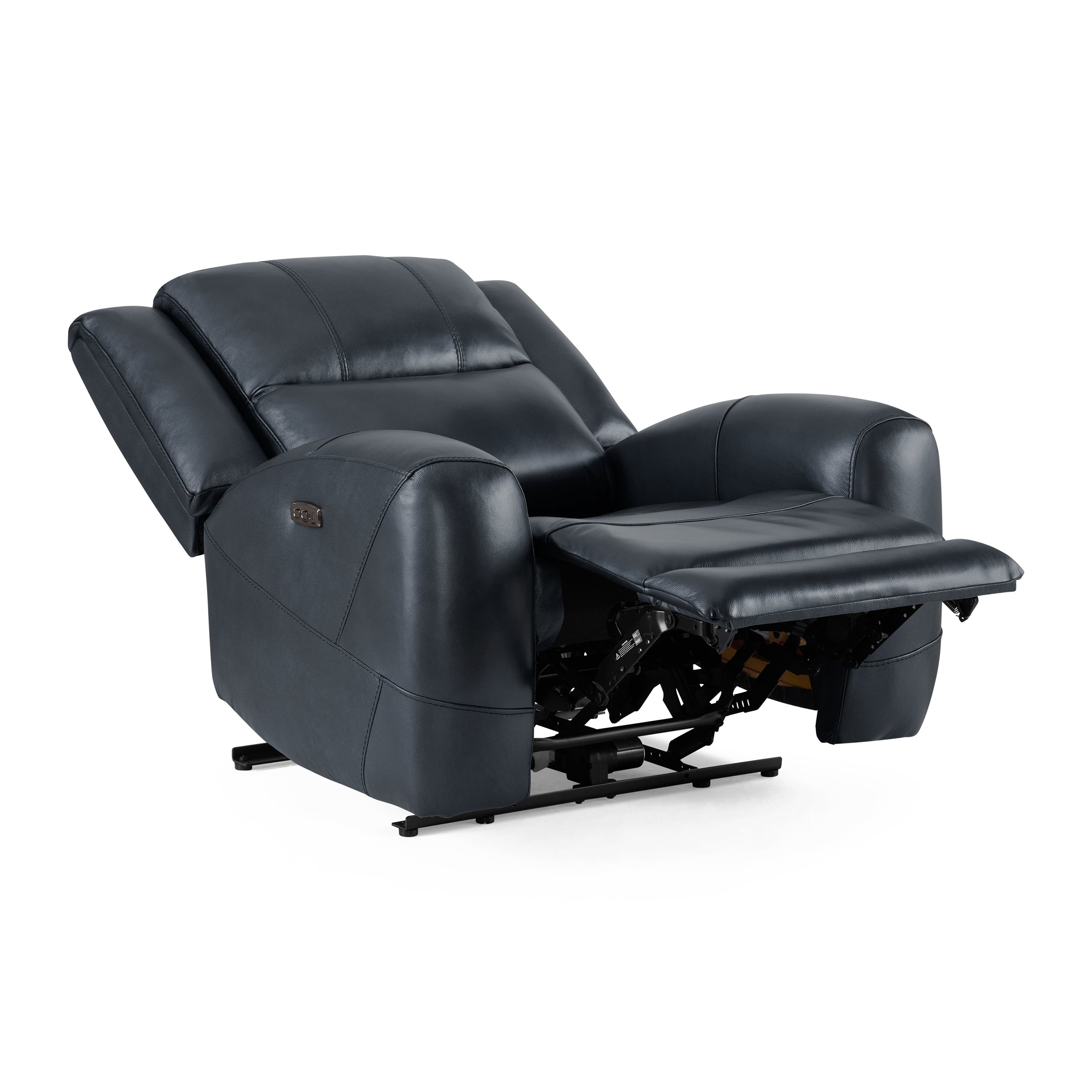 Premium Cozura Leather Power Recliner Chair - Roundhill Furniture Electric Massage Recliner with USB Charging & Cup Holders - Perfect for Living Room, Home Theater & Man Cave Relaxation
